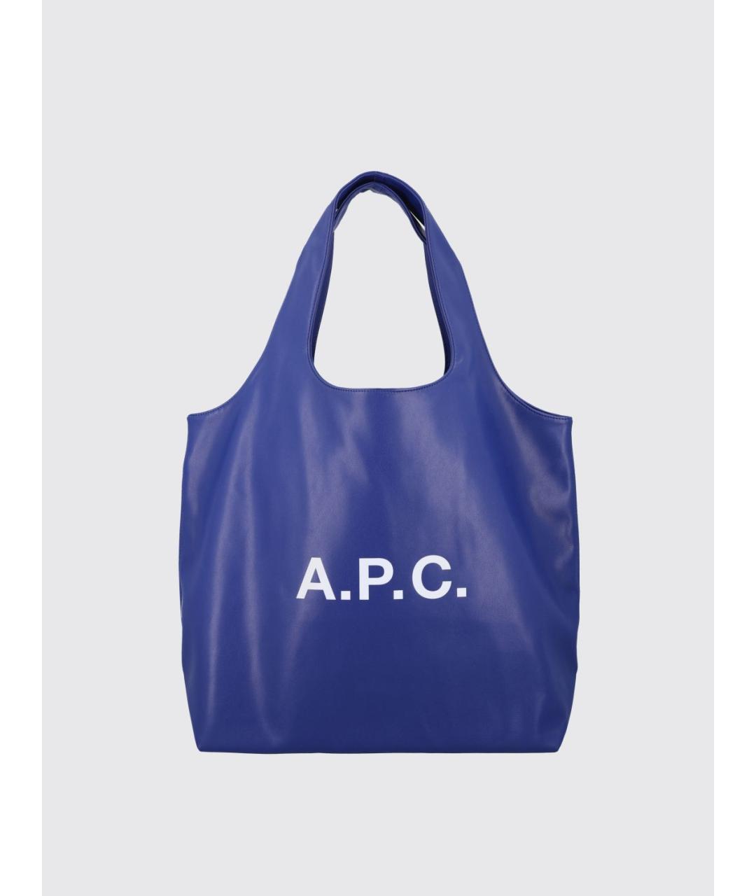 A.P.C. Синяя сумка тоут из искусственной кожи, фото 4