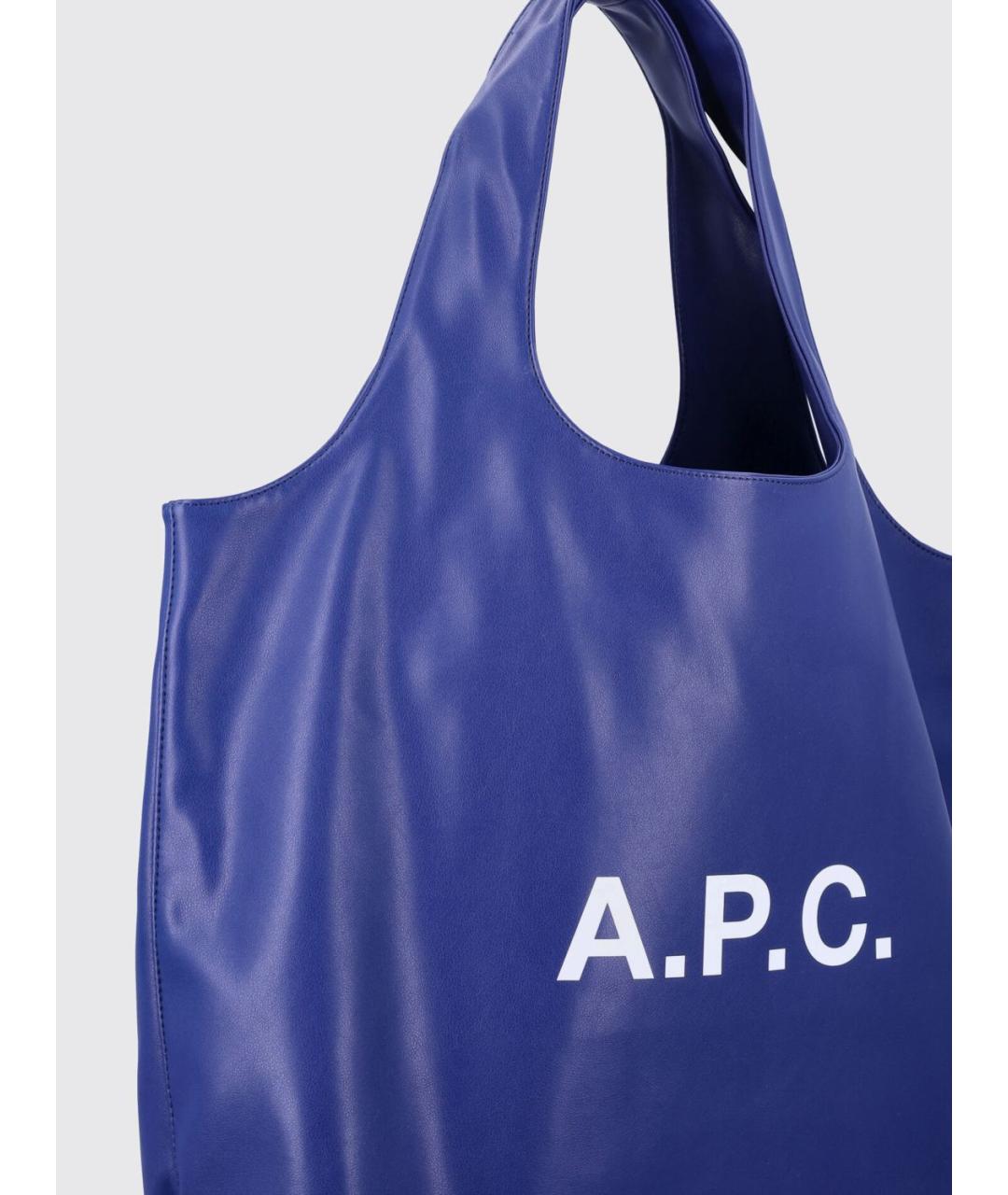 A.P.C. Синяя сумка тоут из искусственной кожи, фото 3