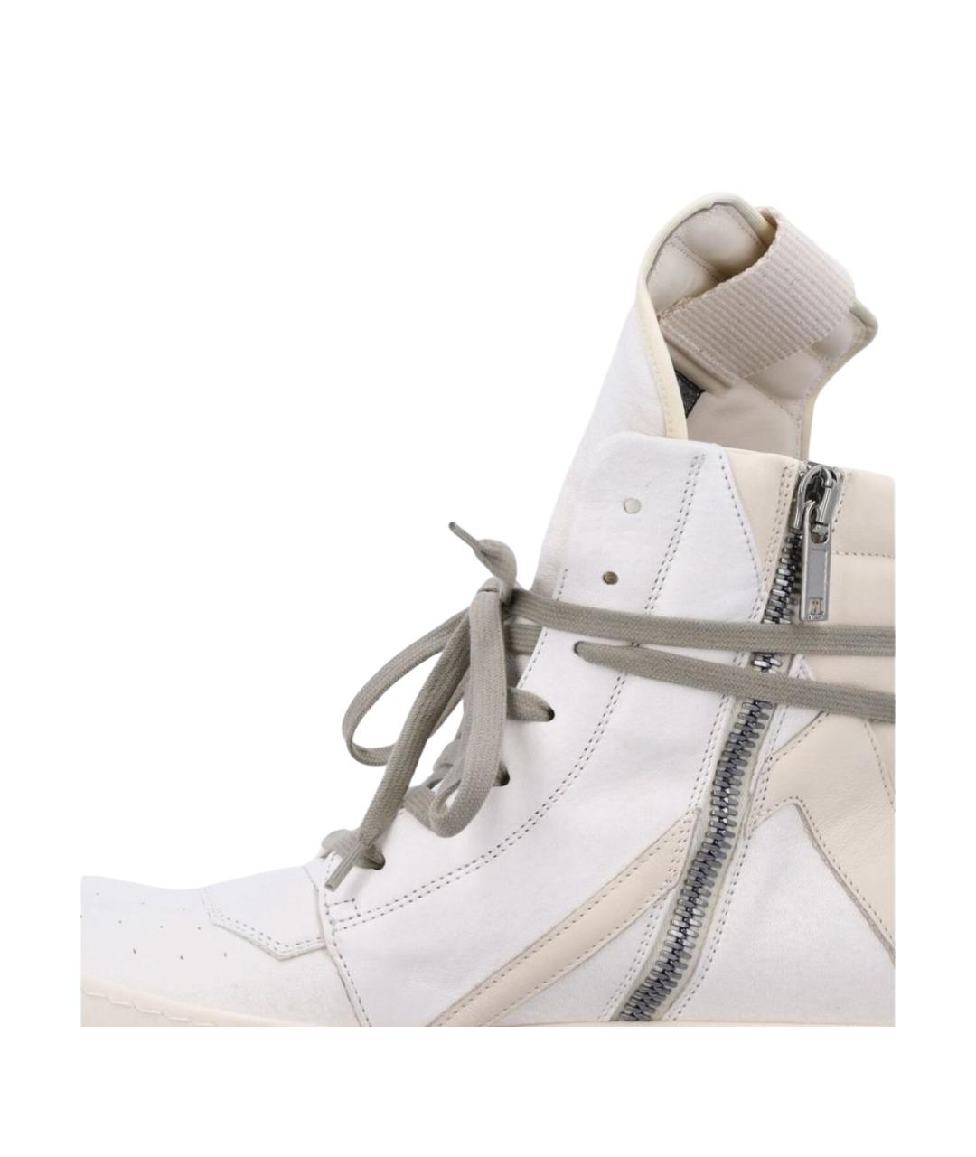 RICK OWENS Бежевые высокие кроссовки / кеды, фото 4