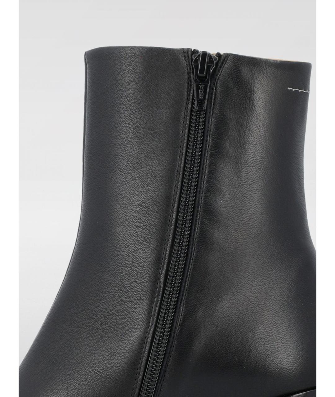 MM6 MAISON MARGIELA Черные кожаные ботинки, фото 4