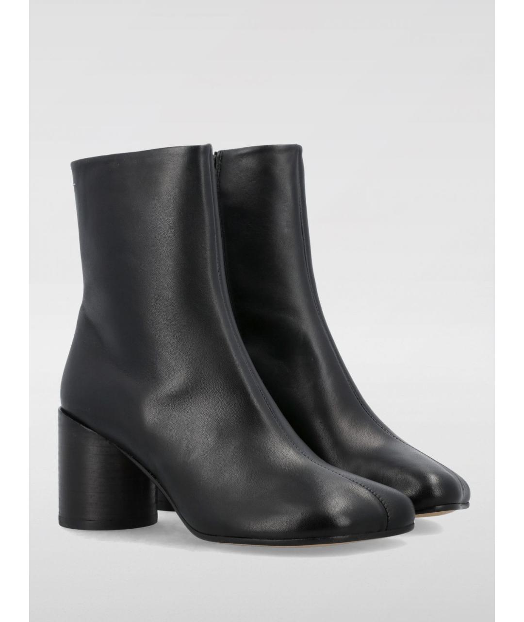 MM6 MAISON MARGIELA Черные кожаные ботинки, фото 2