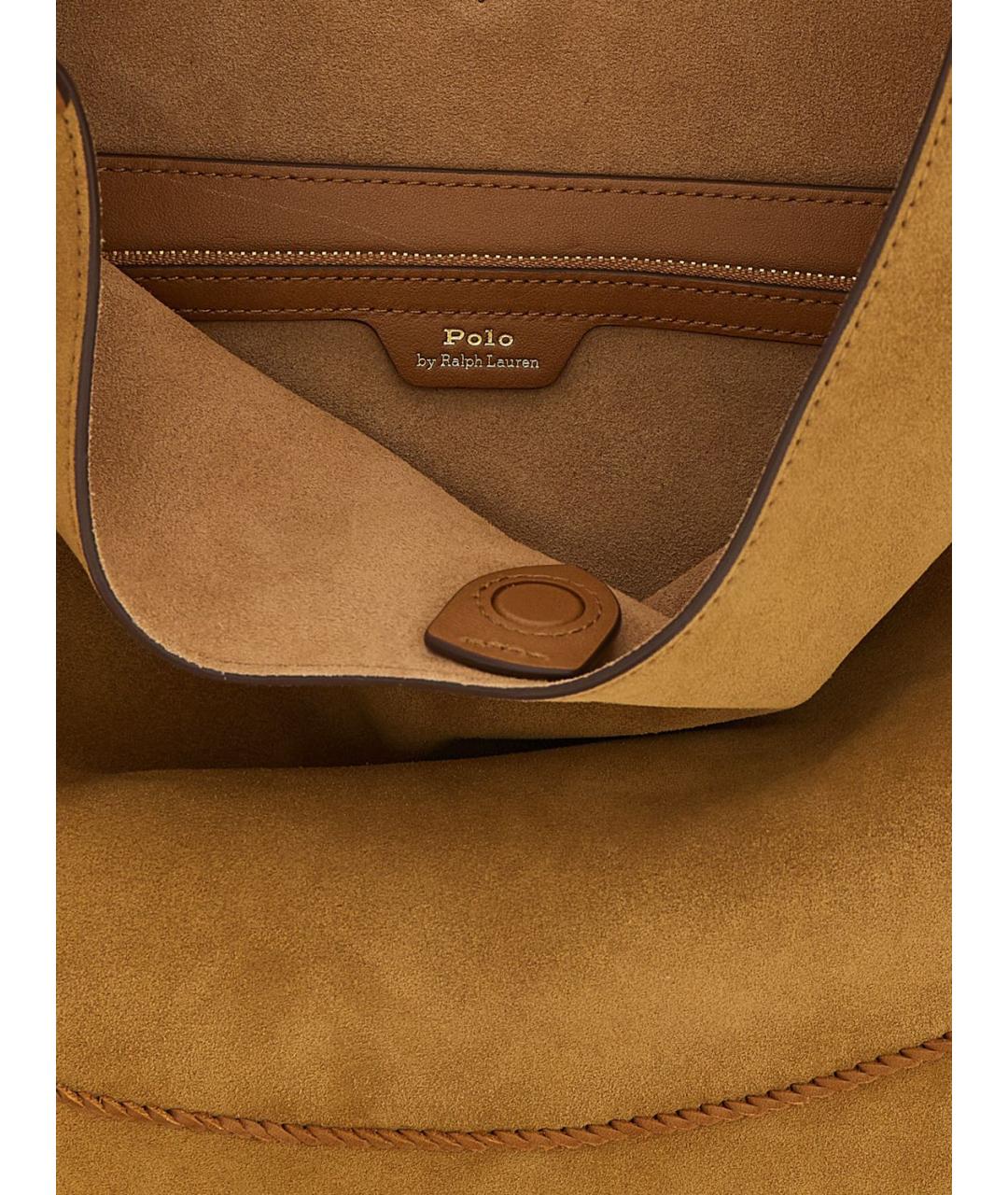 POLO RALPH LAUREN Коричневая замшевая сумка через плечо, фото 2