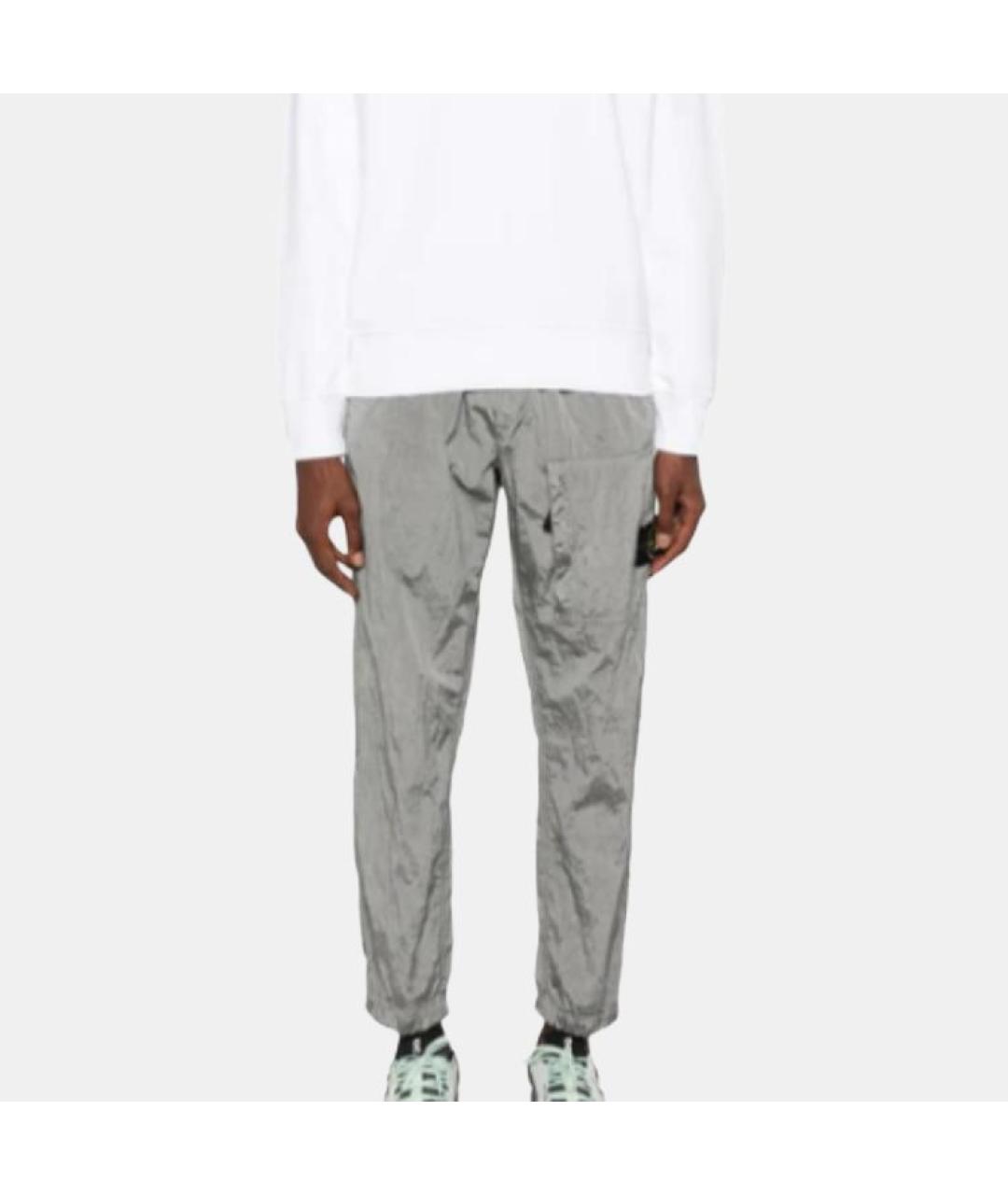 STONE ISLAND Серебряные повседневные брюки, фото 3
