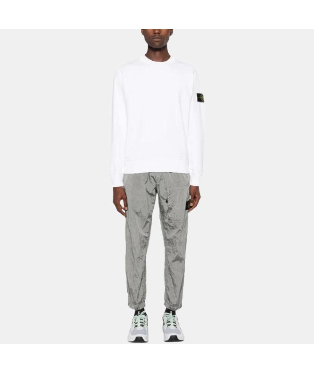 STONE ISLAND Серебряные повседневные брюки, фото 2