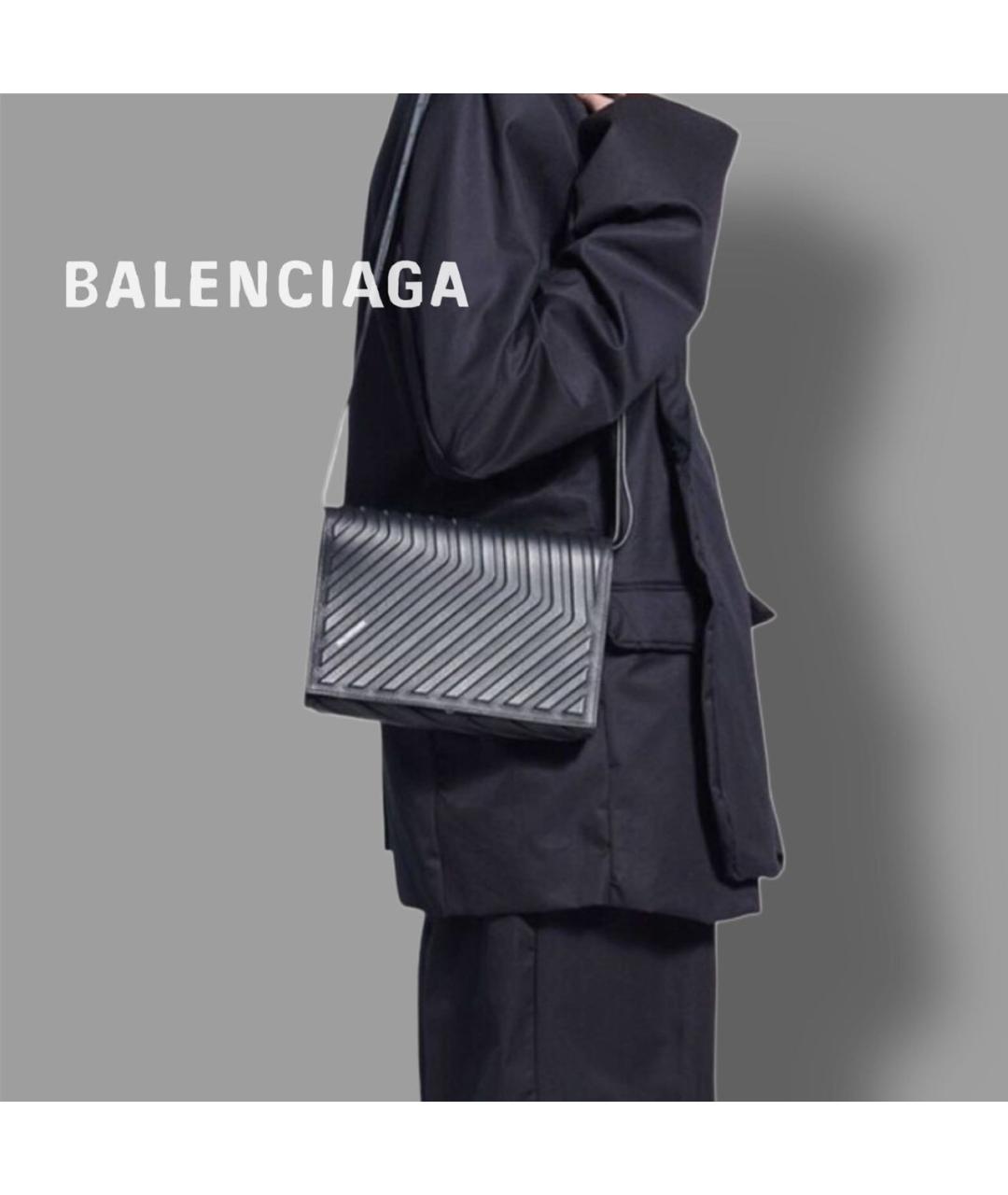 BALENCIAGA Черная кожаная сумка через плечо, фото 6