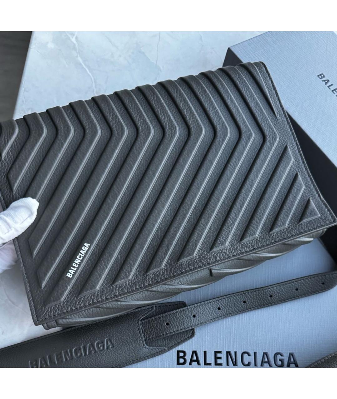 BALENCIAGA Черная кожаная сумка через плечо, фото 7