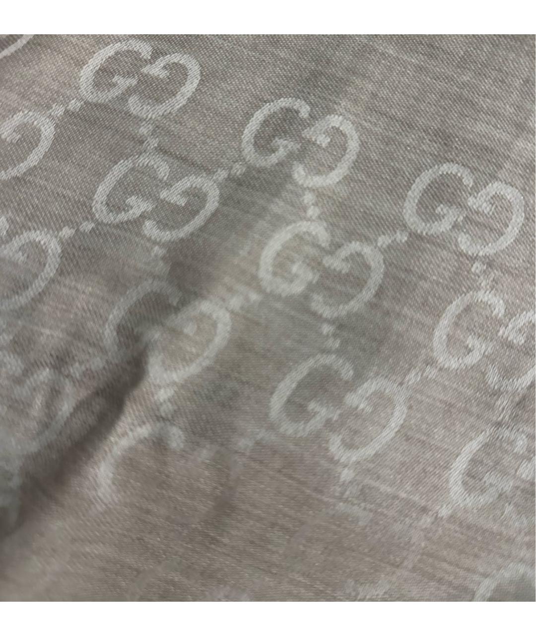 GUCCI Бежевый шарф, фото 5