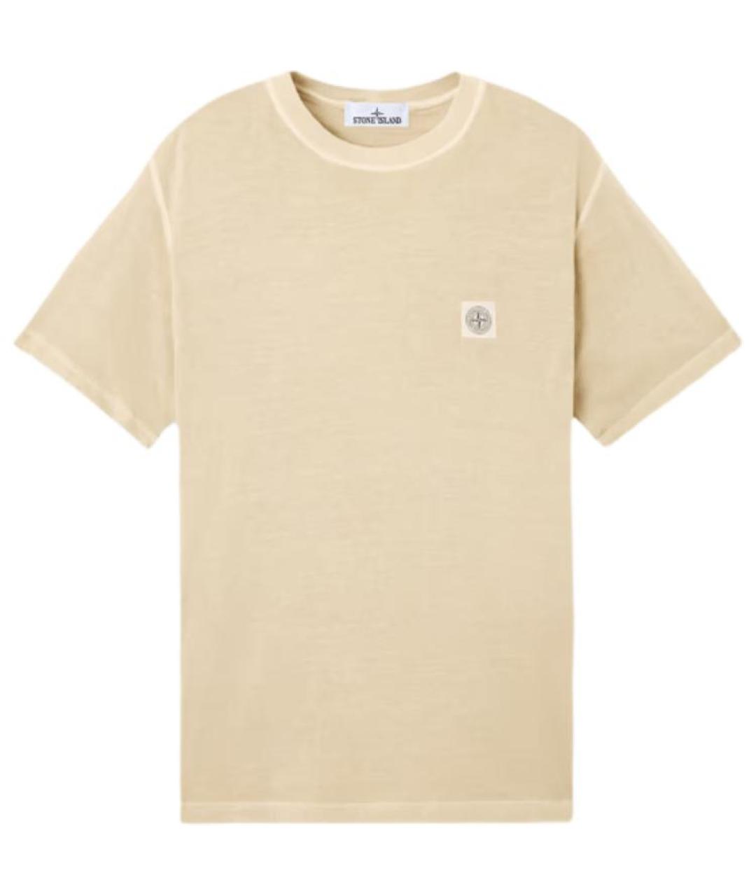 STONE ISLAND Бежевая хлопковая футболка, фото 1