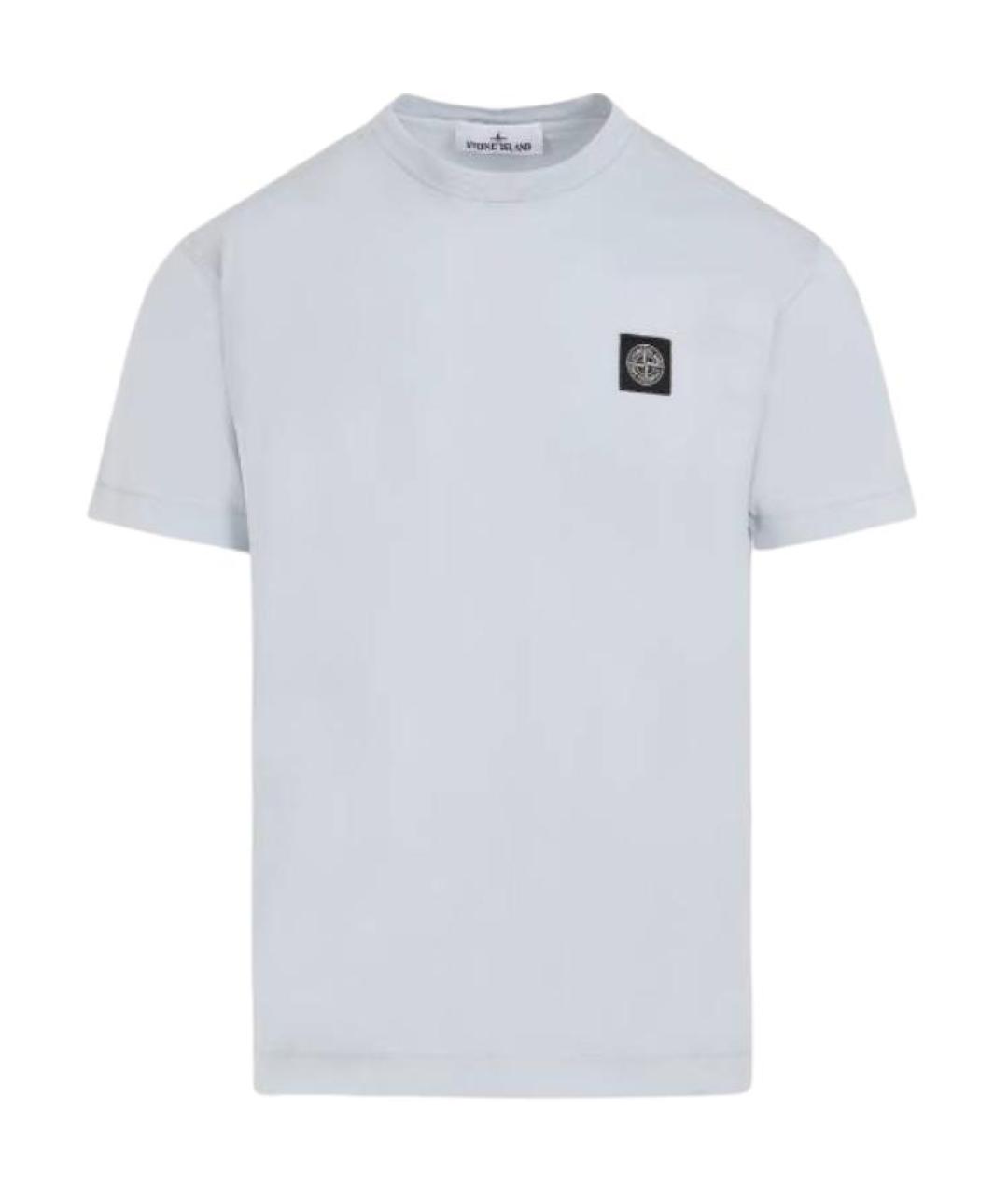 STONE ISLAND Голубая хлопковая футболка, фото 1
