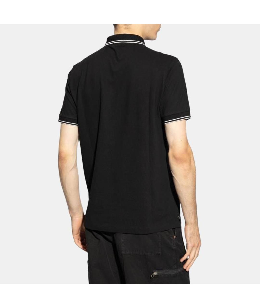 STONE ISLAND Черное поло с коротким рукавом, фото 4