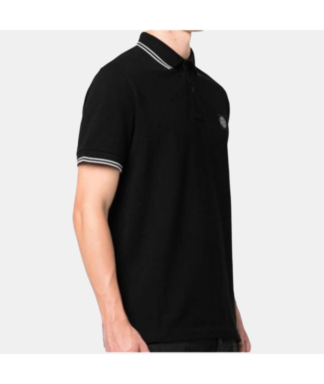 STONE ISLAND Черное поло с коротким рукавом, фото 3