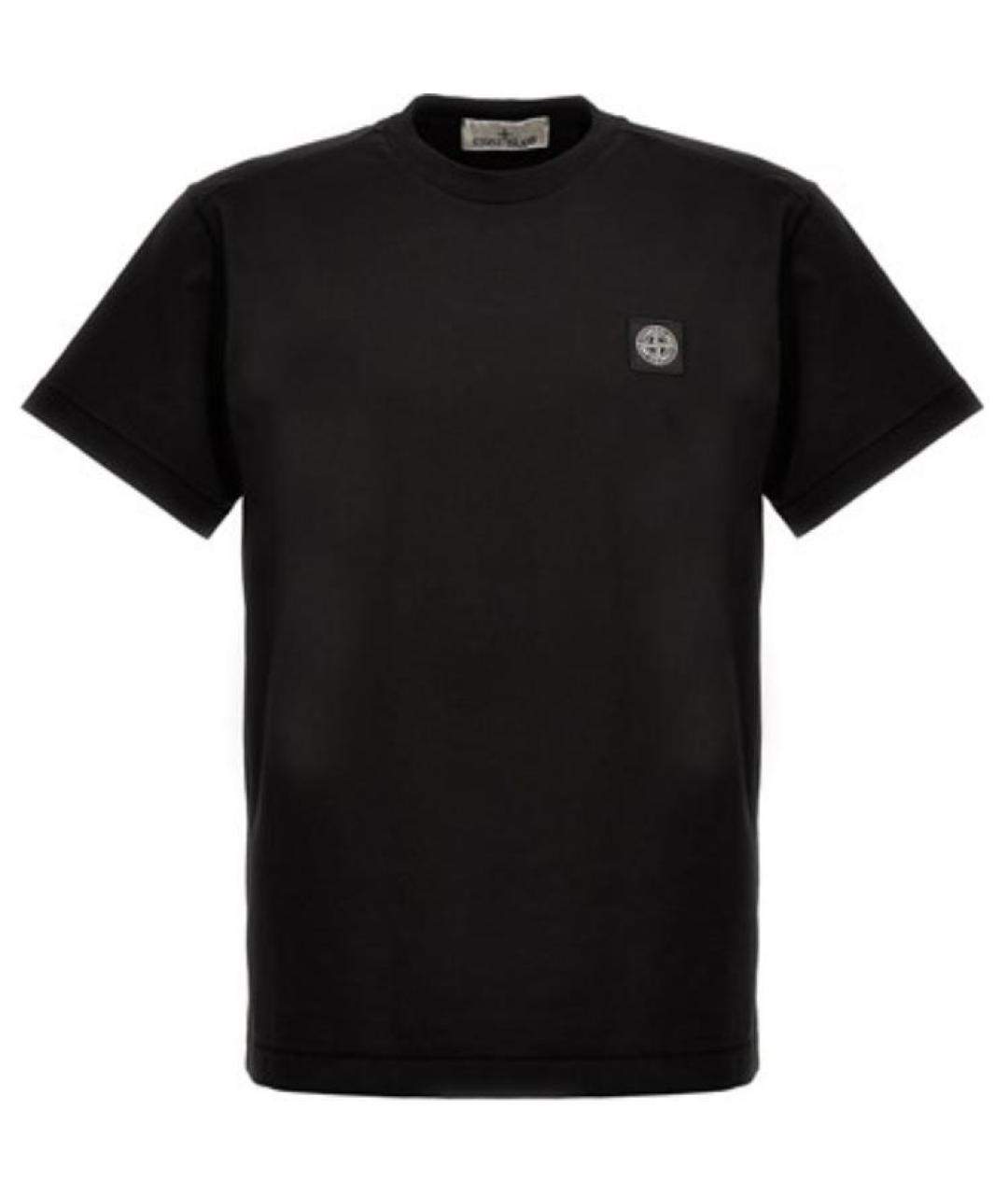 STONE ISLAND Черная хлопковая футболка, фото 1