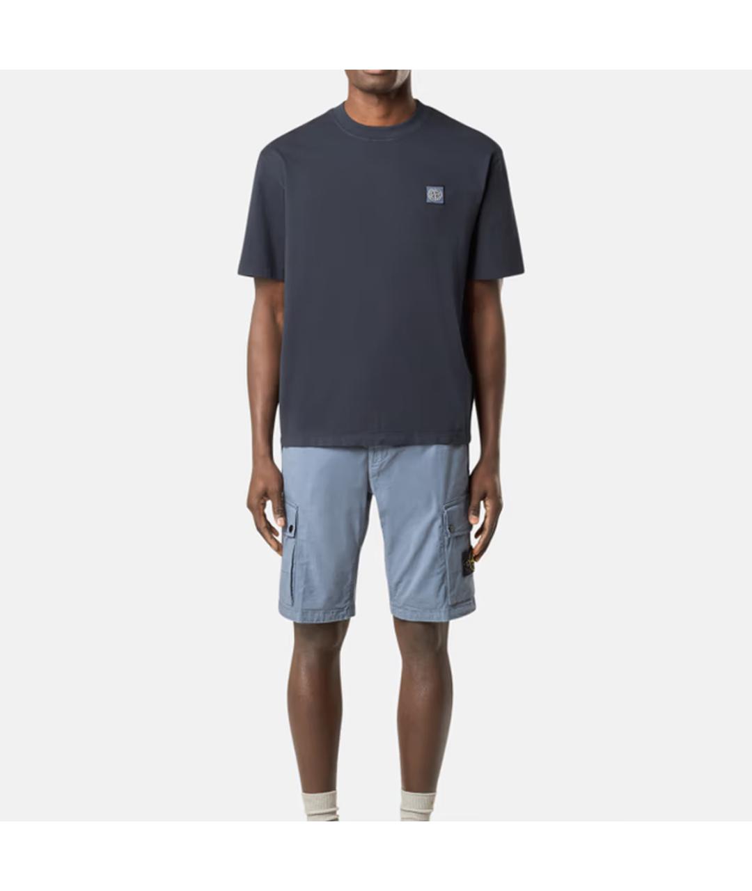 STONE ISLAND Темно-синяя футболка, фото 2