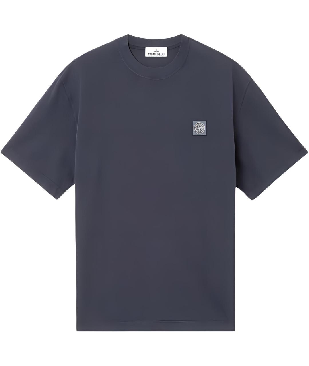 STONE ISLAND Темно-синяя футболка, фото 1