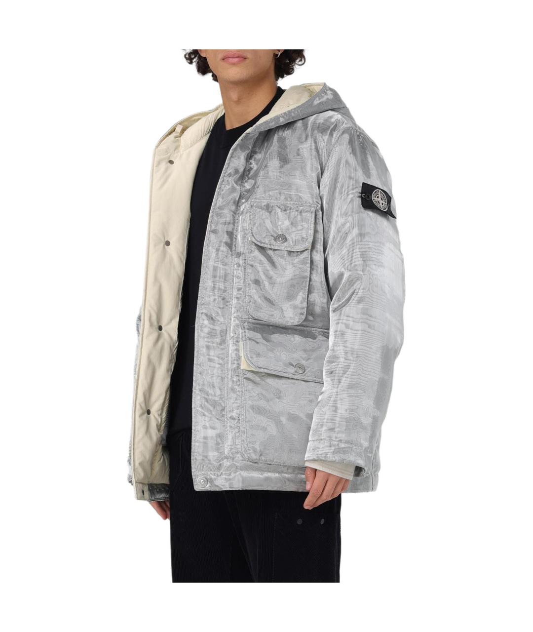 STONE ISLAND Серебряная куртка, фото 3