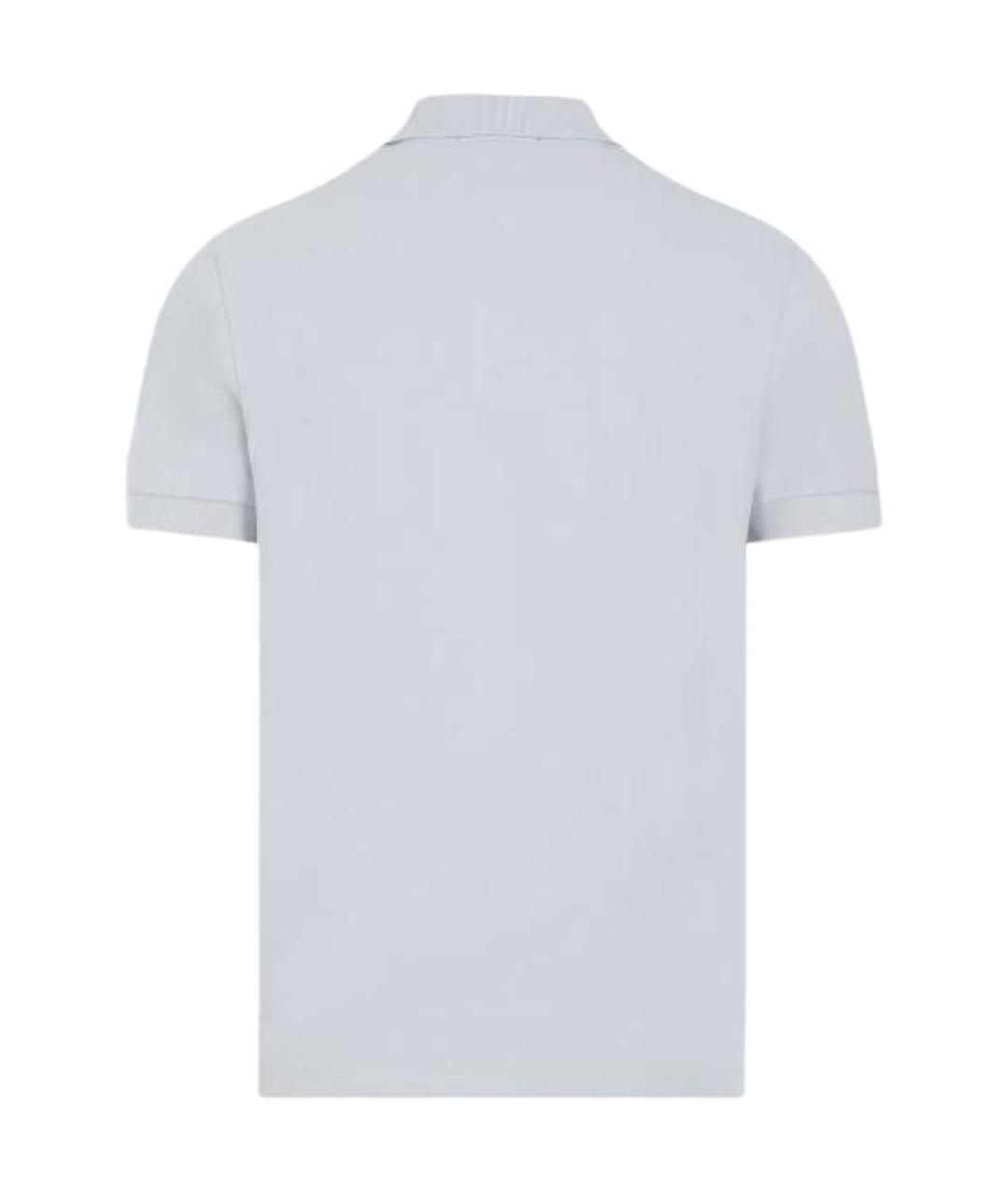 STONE ISLAND Голубое хлопковое поло с коротким рукавом, фото 2