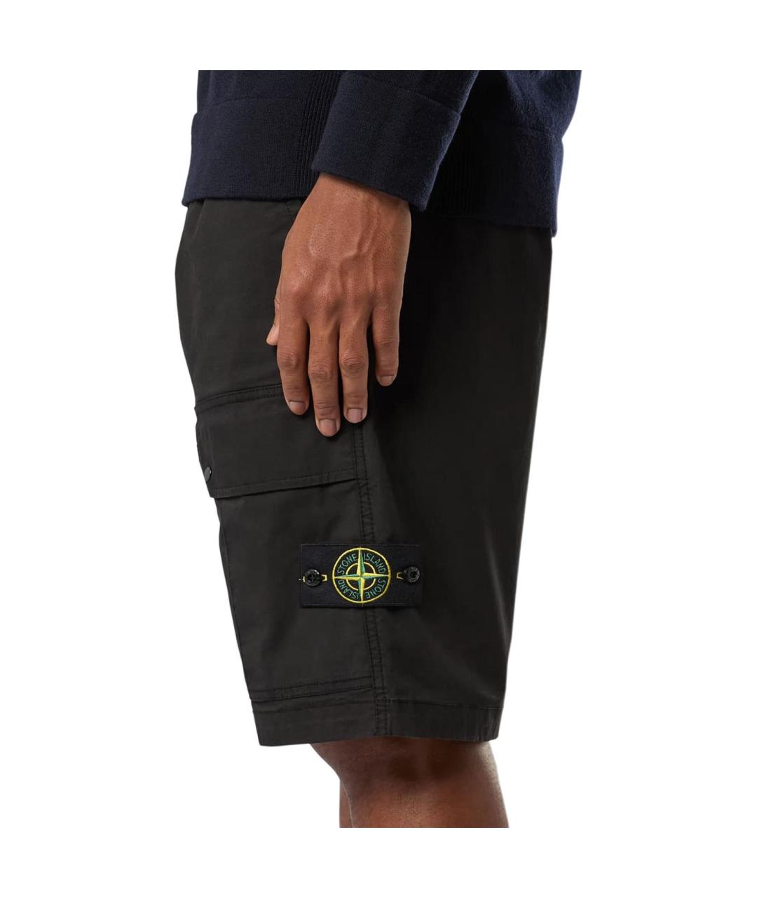 STONE ISLAND Черные шорты, фото 5