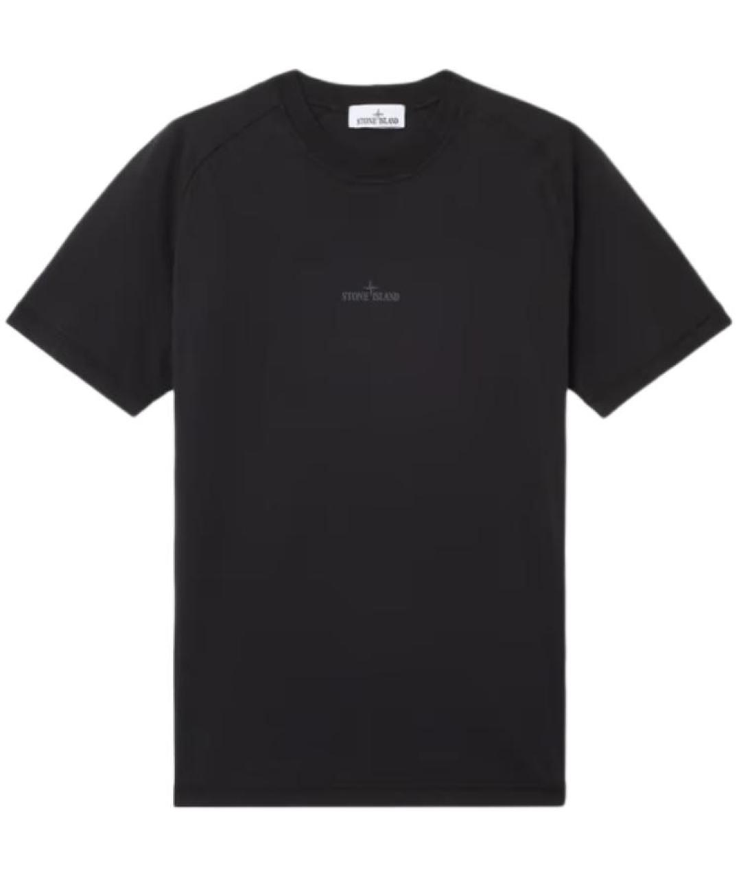 STONE ISLAND Черная хлопковая футболка, фото 1