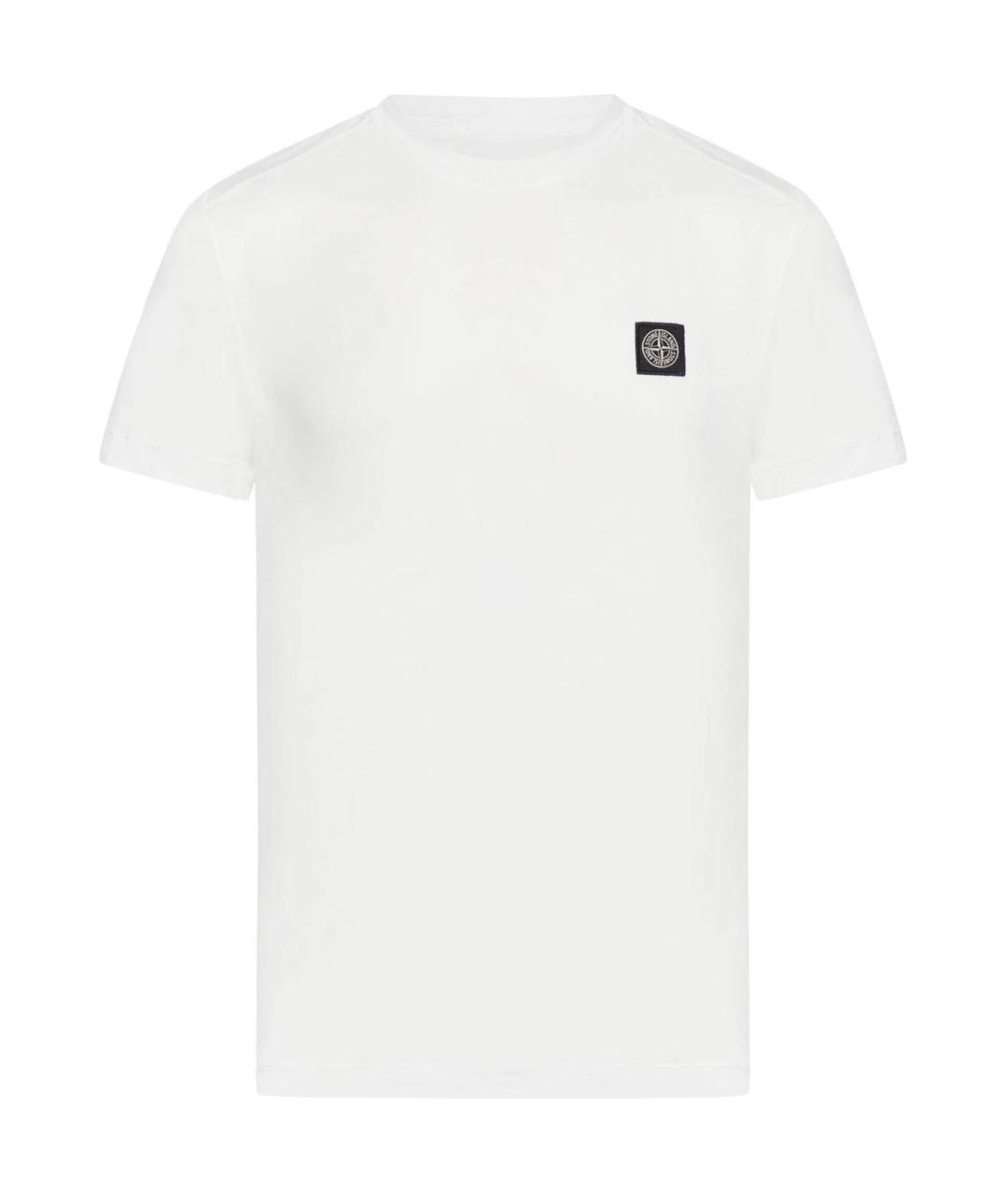 STONE ISLAND Белая хлопковая футболка, фото 1