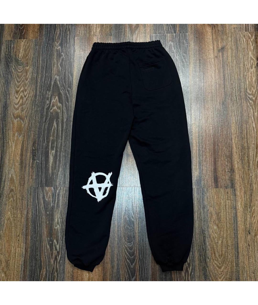 VETEMENTS Черные хлопковые повседневные брюки, фото 2
