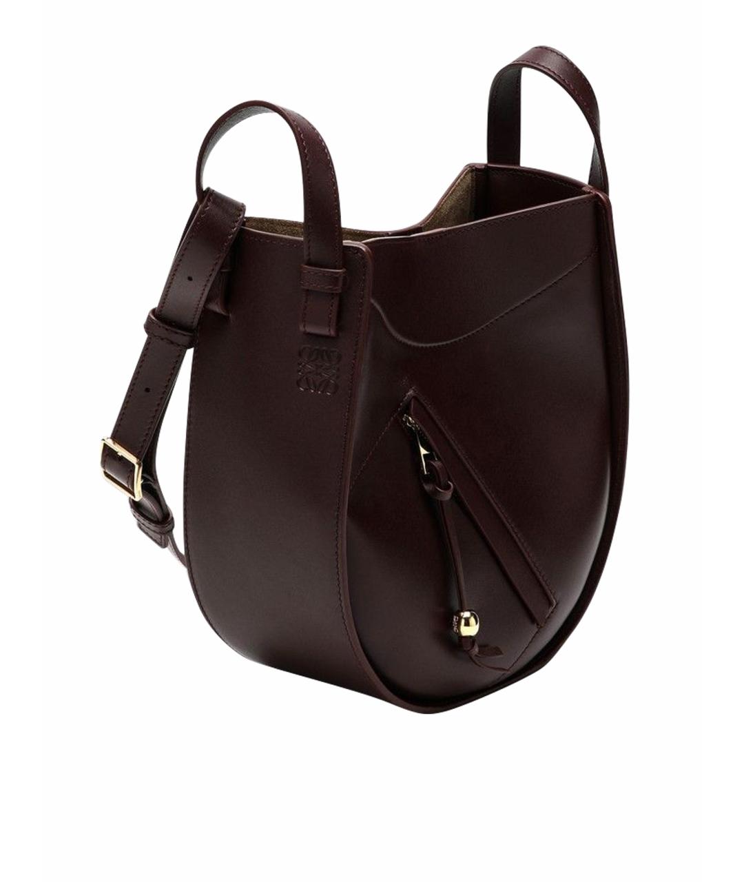 LOEWE Бордовая кожаная сумка тоут, фото 1