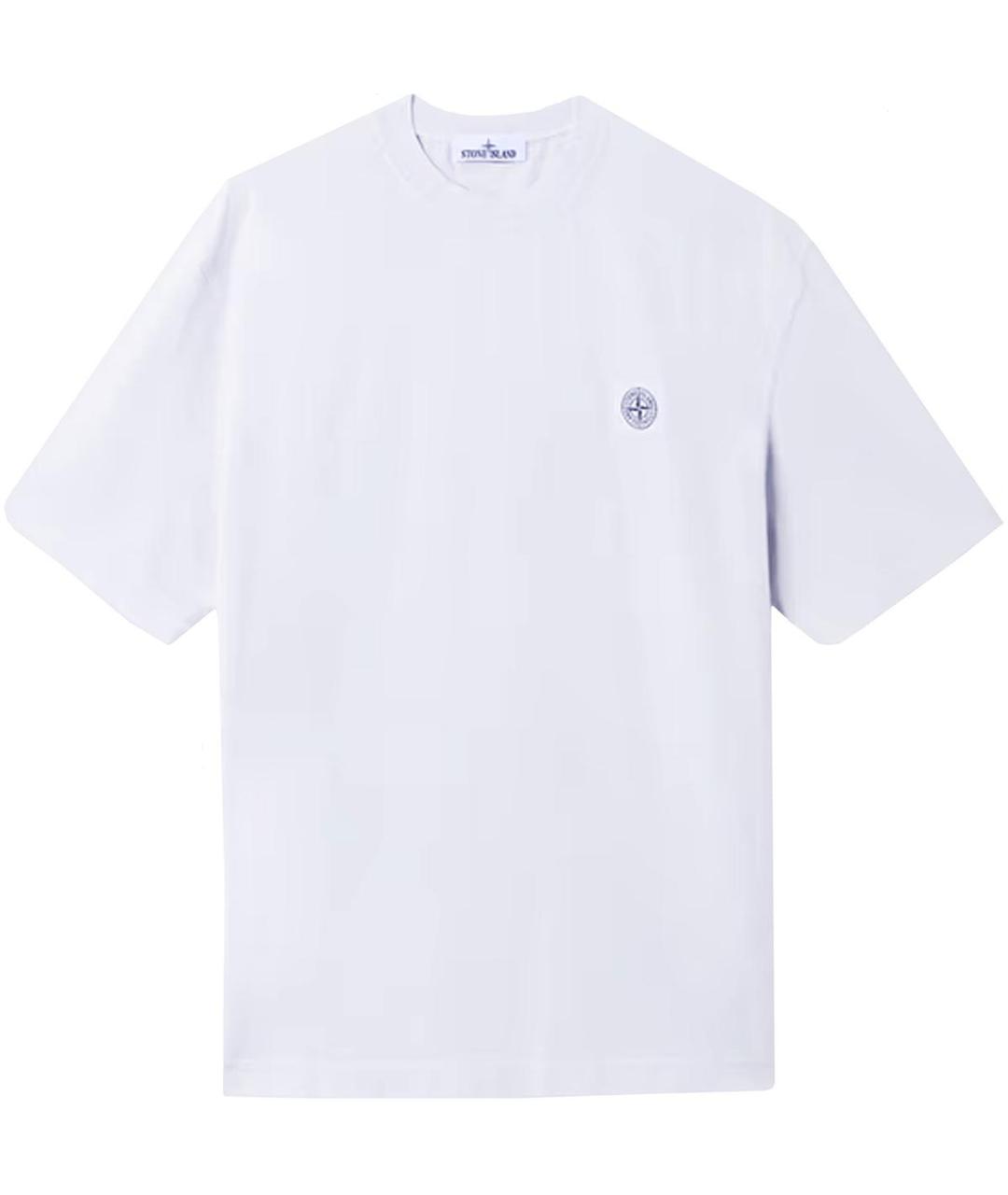 STONE ISLAND Белая хлопковая футболка, фото 1