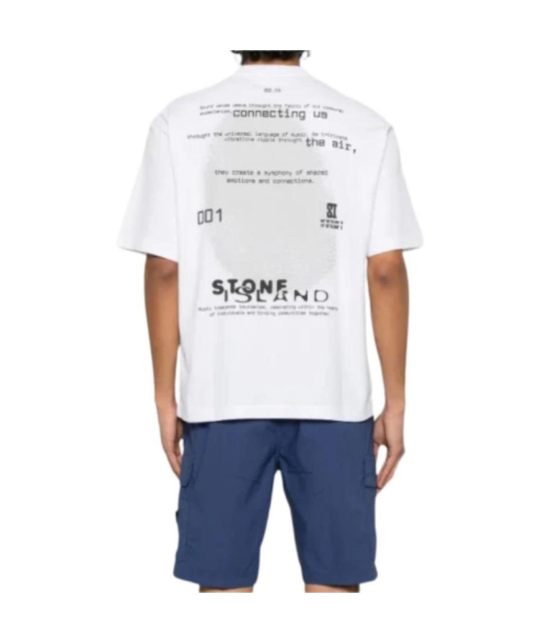 STONE ISLAND Белая футболка, фото 3