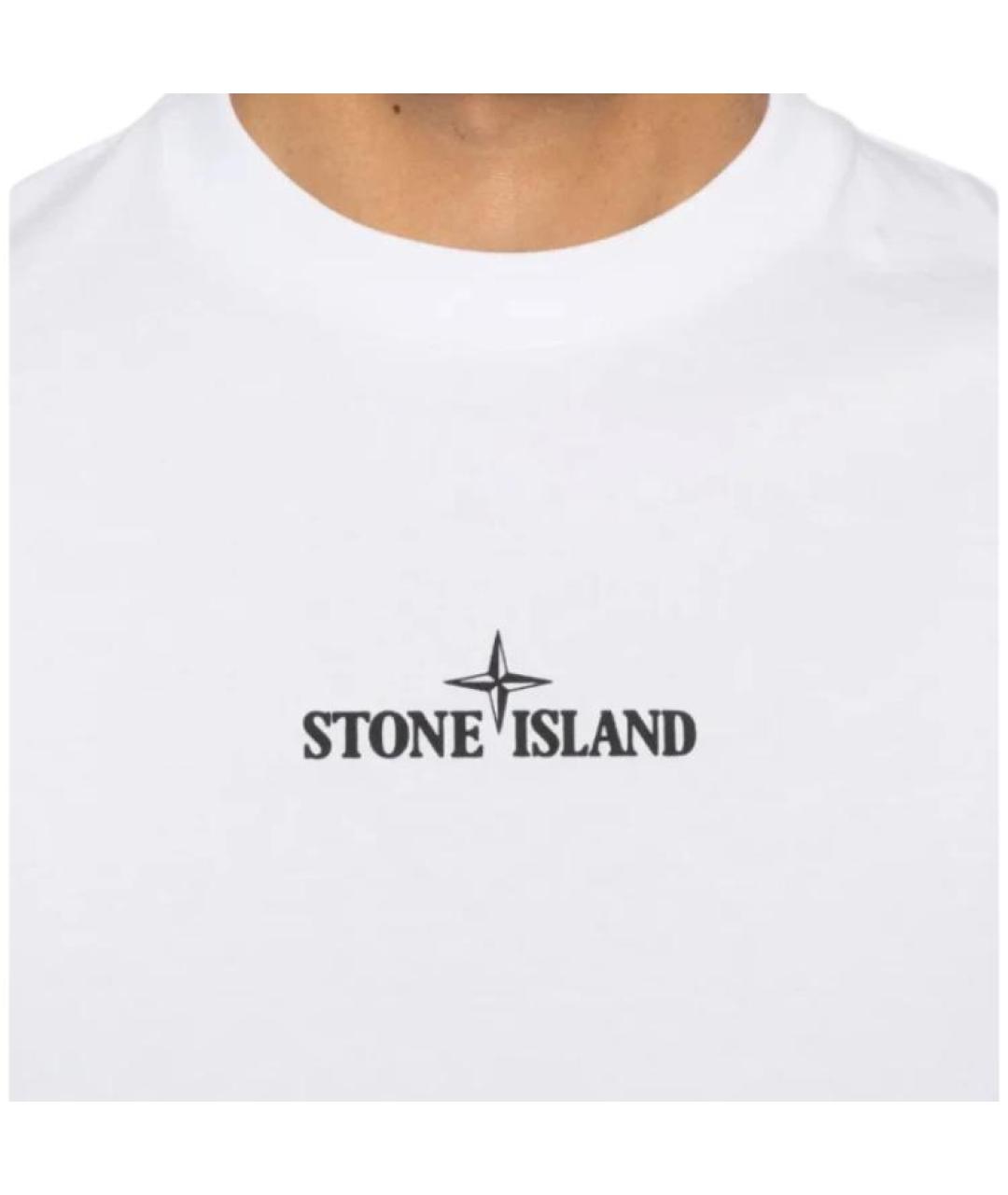 STONE ISLAND Белая футболка, фото 4