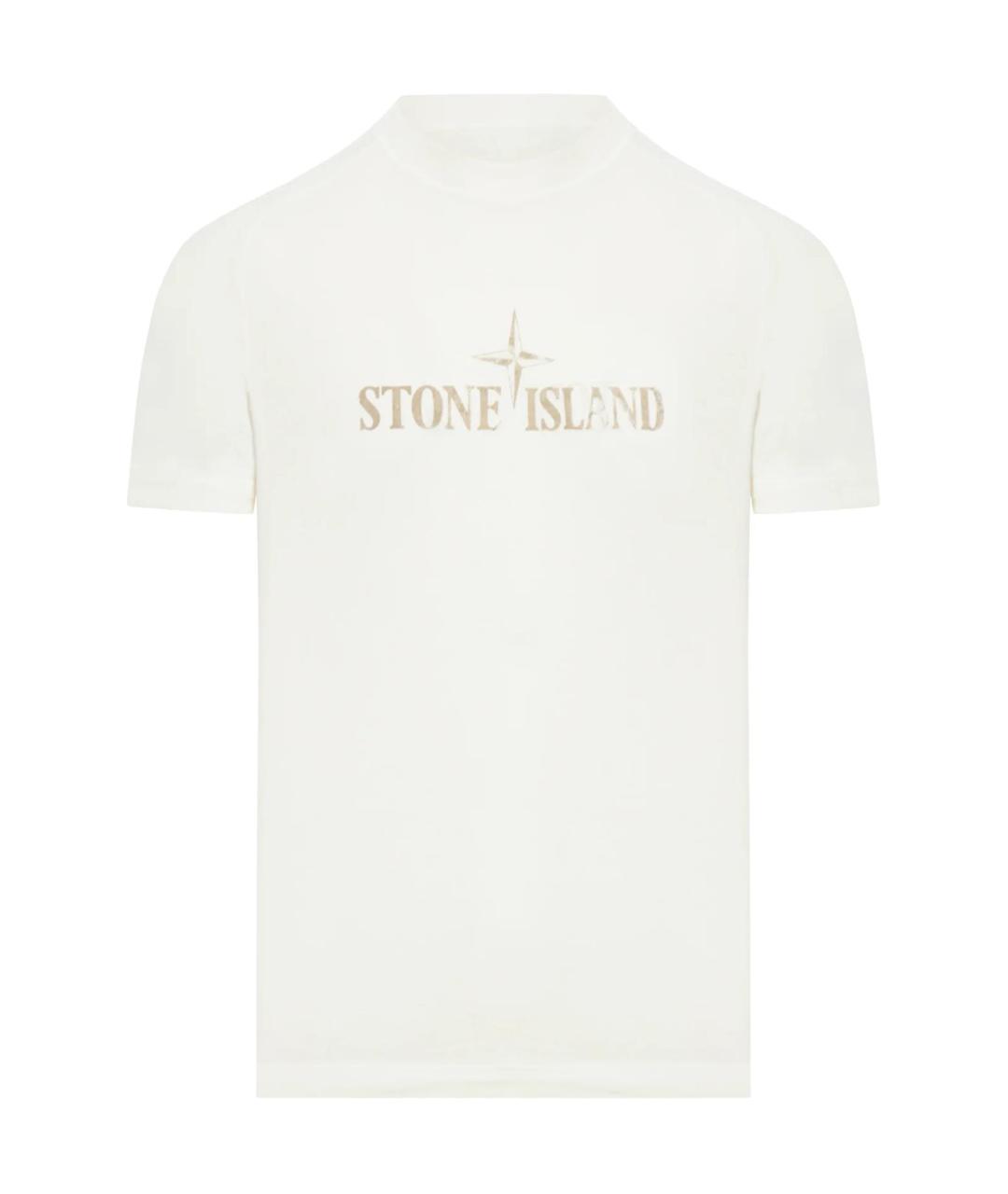 STONE ISLAND Белая хлопковая футболка, фото 1