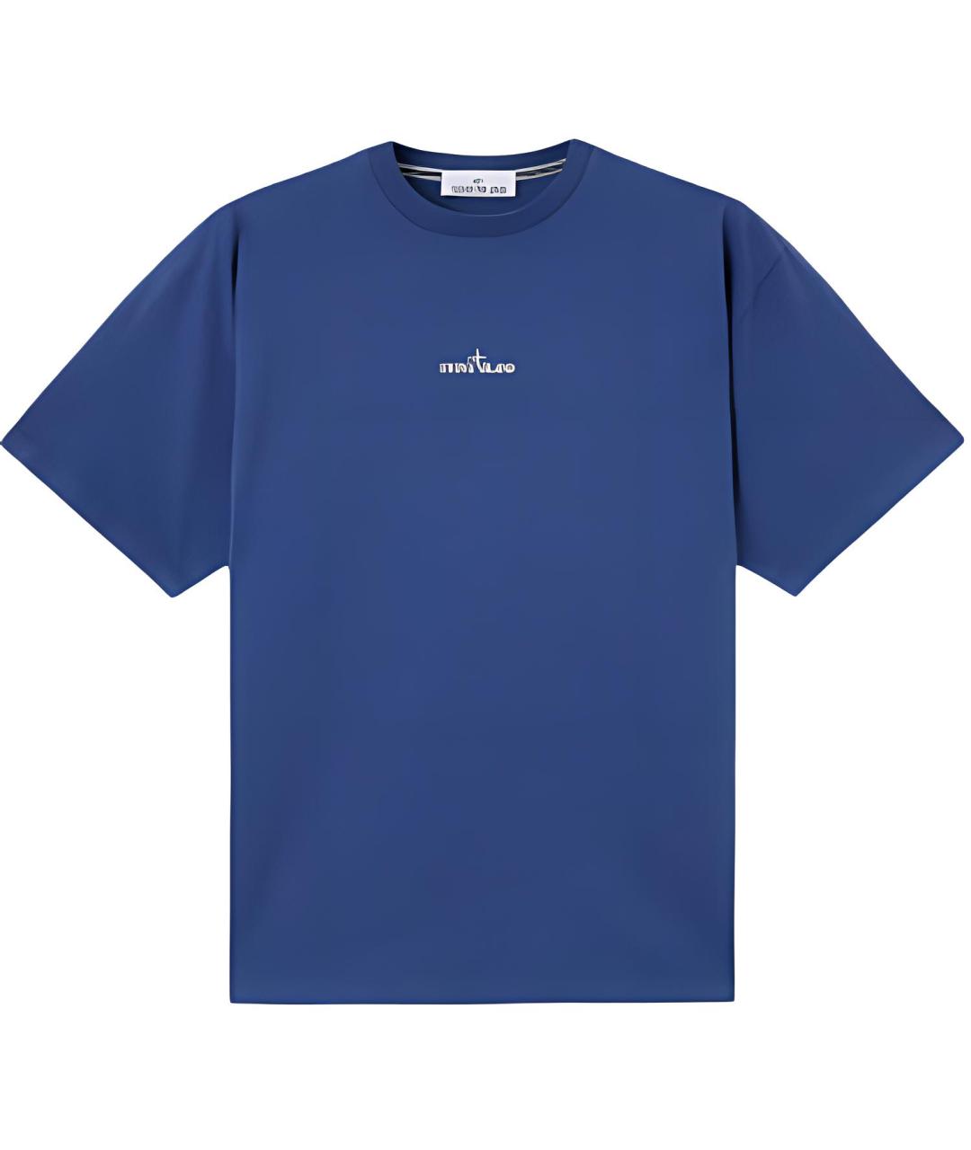 STONE ISLAND Синяя хлопковая футболка, фото 1