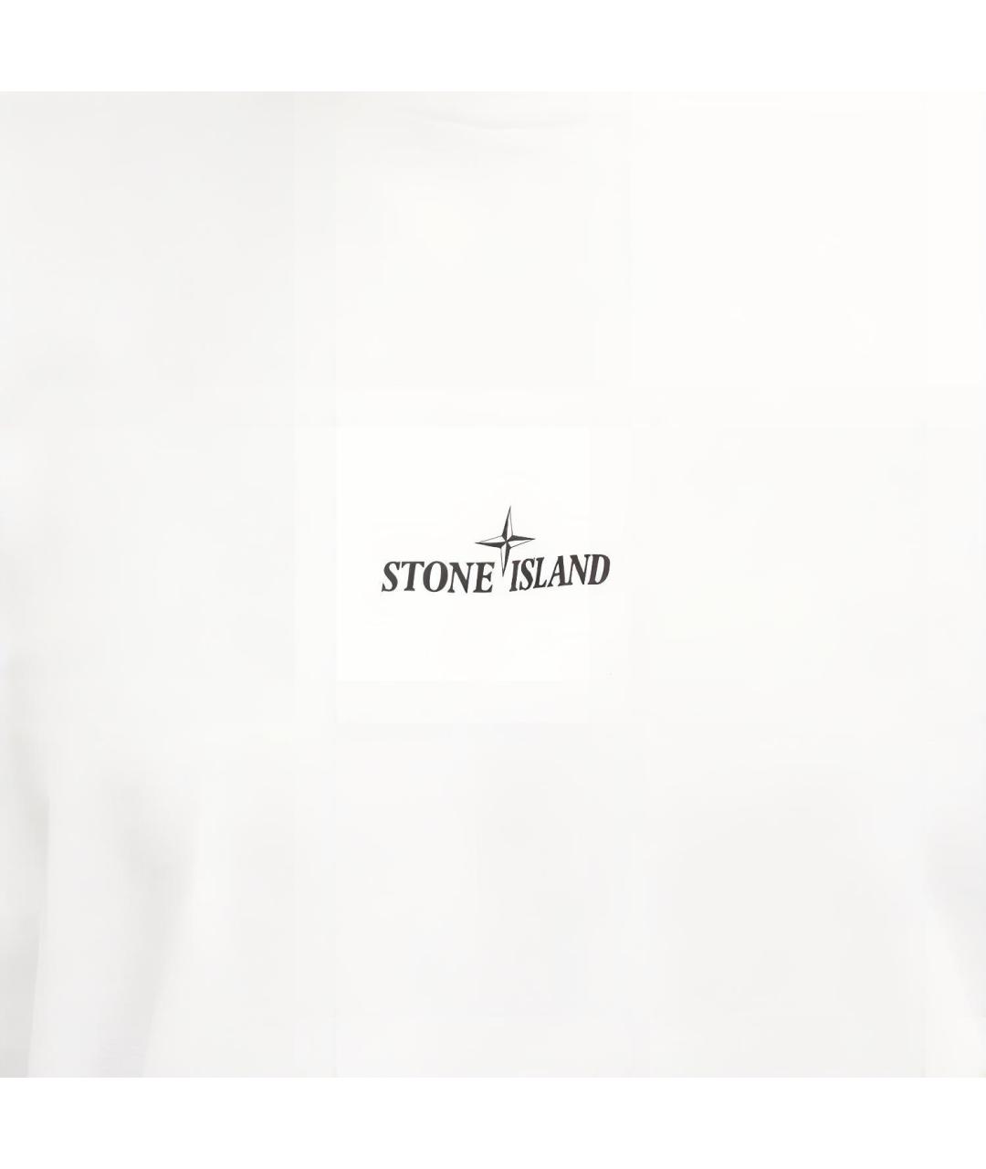 STONE ISLAND Белая хлопковая футболка, фото 5