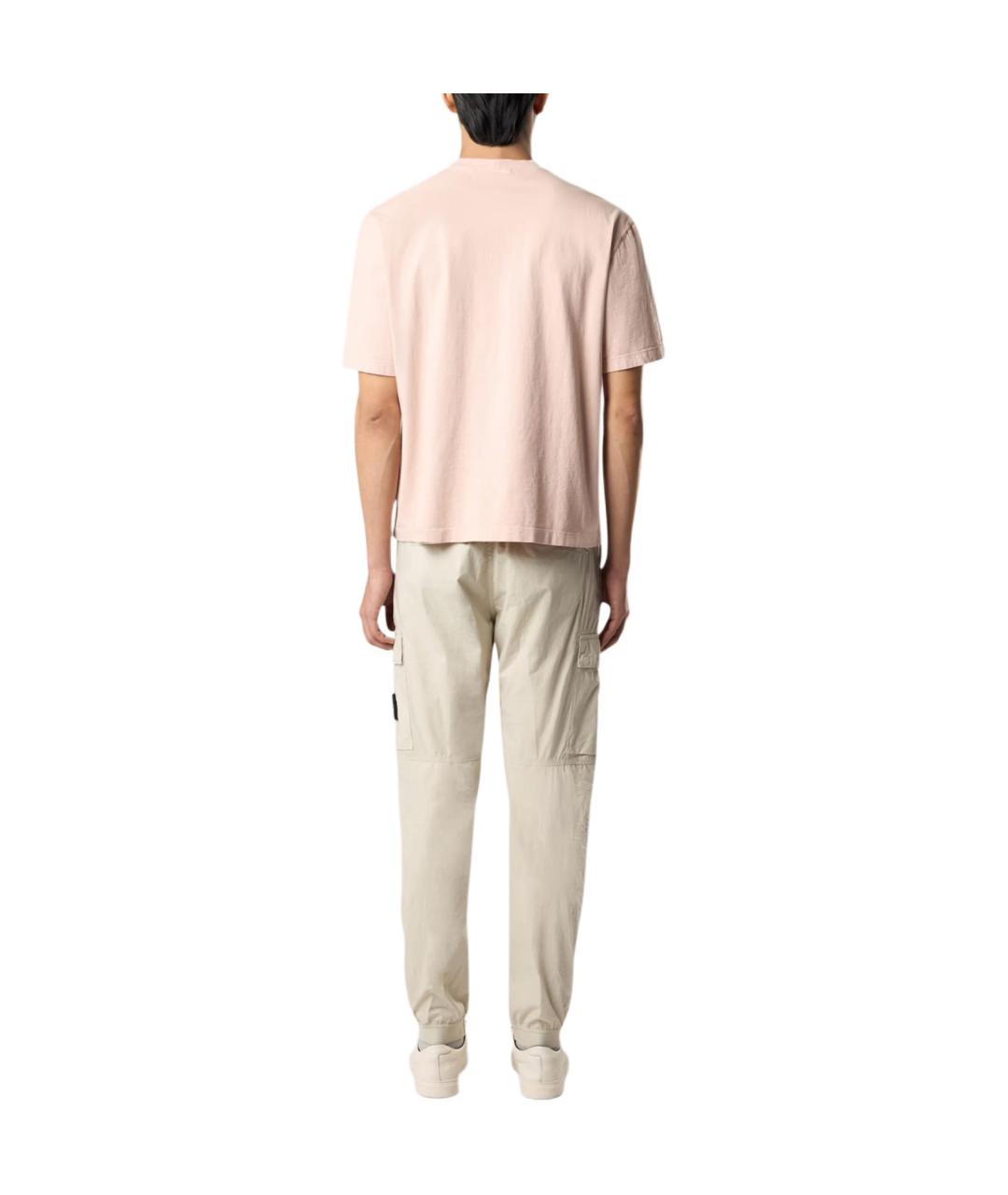STONE ISLAND Розовая хлопковая футболка, фото 3