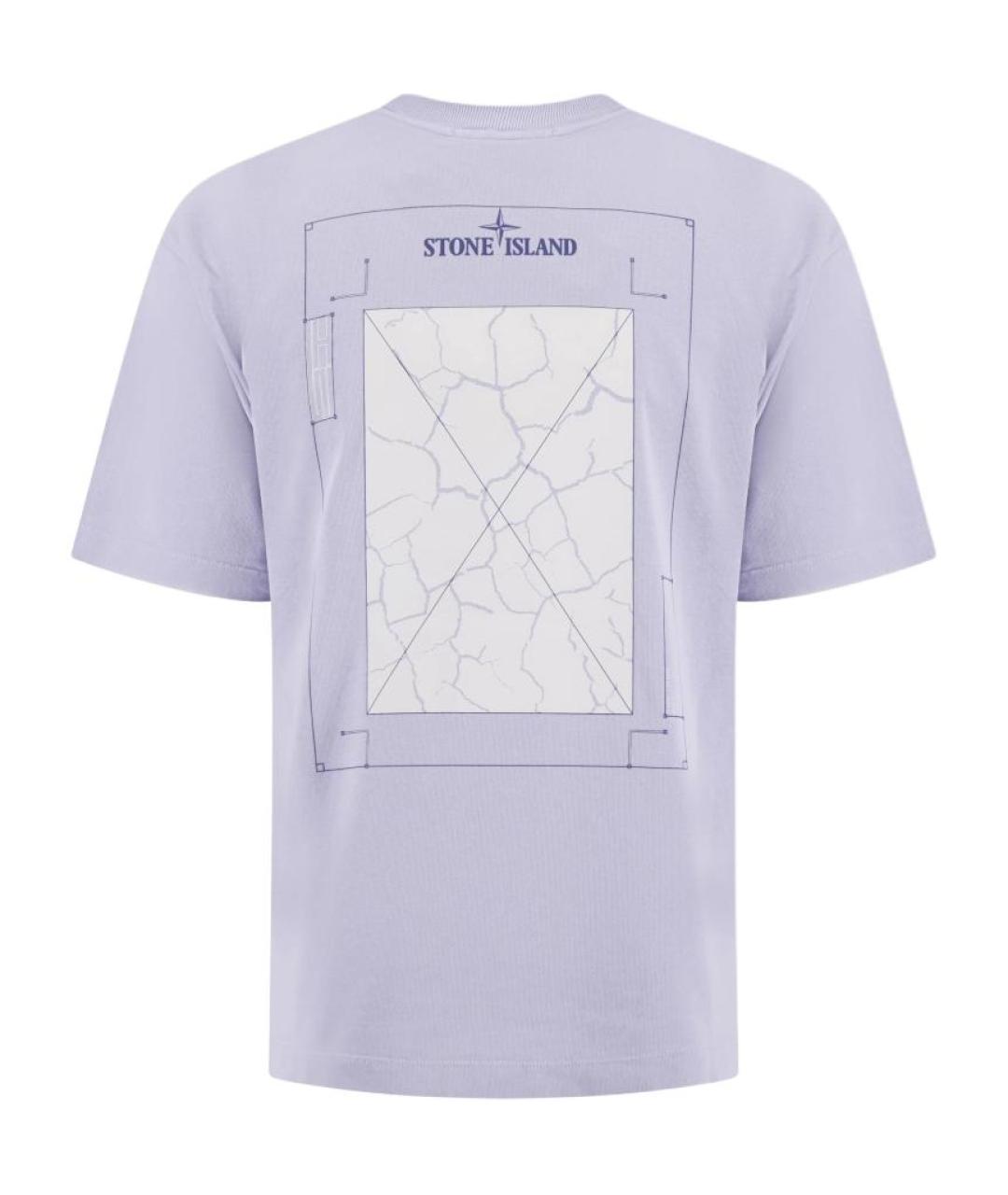 STONE ISLAND Фиолетовая хлопковая футболка, фото 2