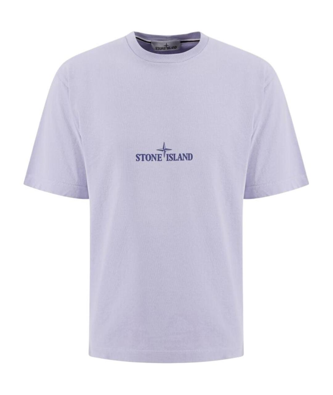 STONE ISLAND Фиолетовая хлопковая футболка, фото 1