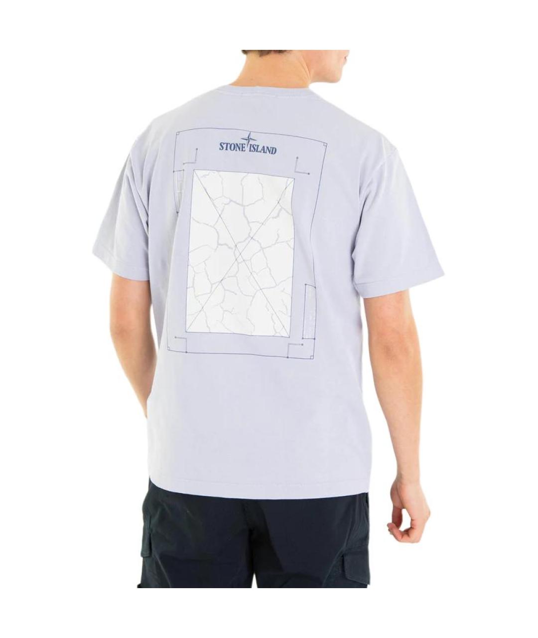 STONE ISLAND Фиолетовая хлопковая футболка, фото 5