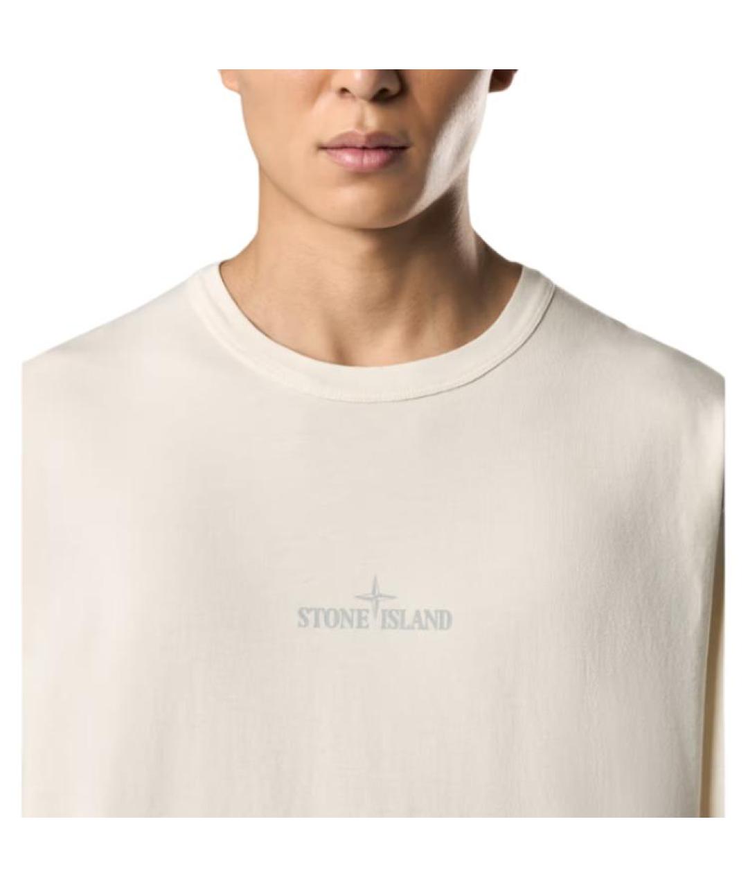 STONE ISLAND Бежевая футболка, фото 2