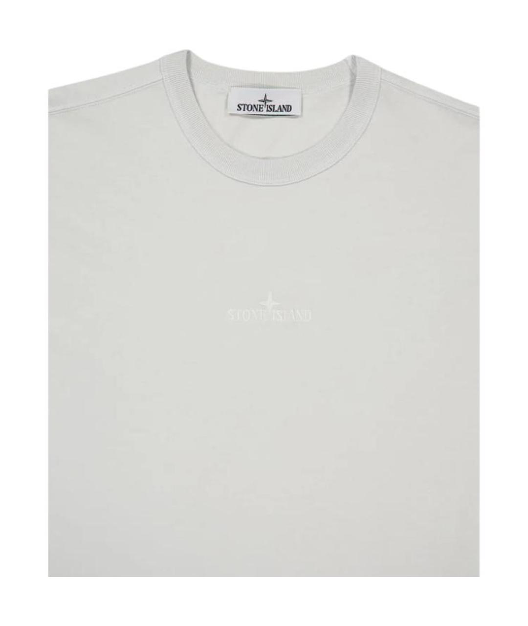 STONE ISLAND Серая хлопковая футболка, фото 3