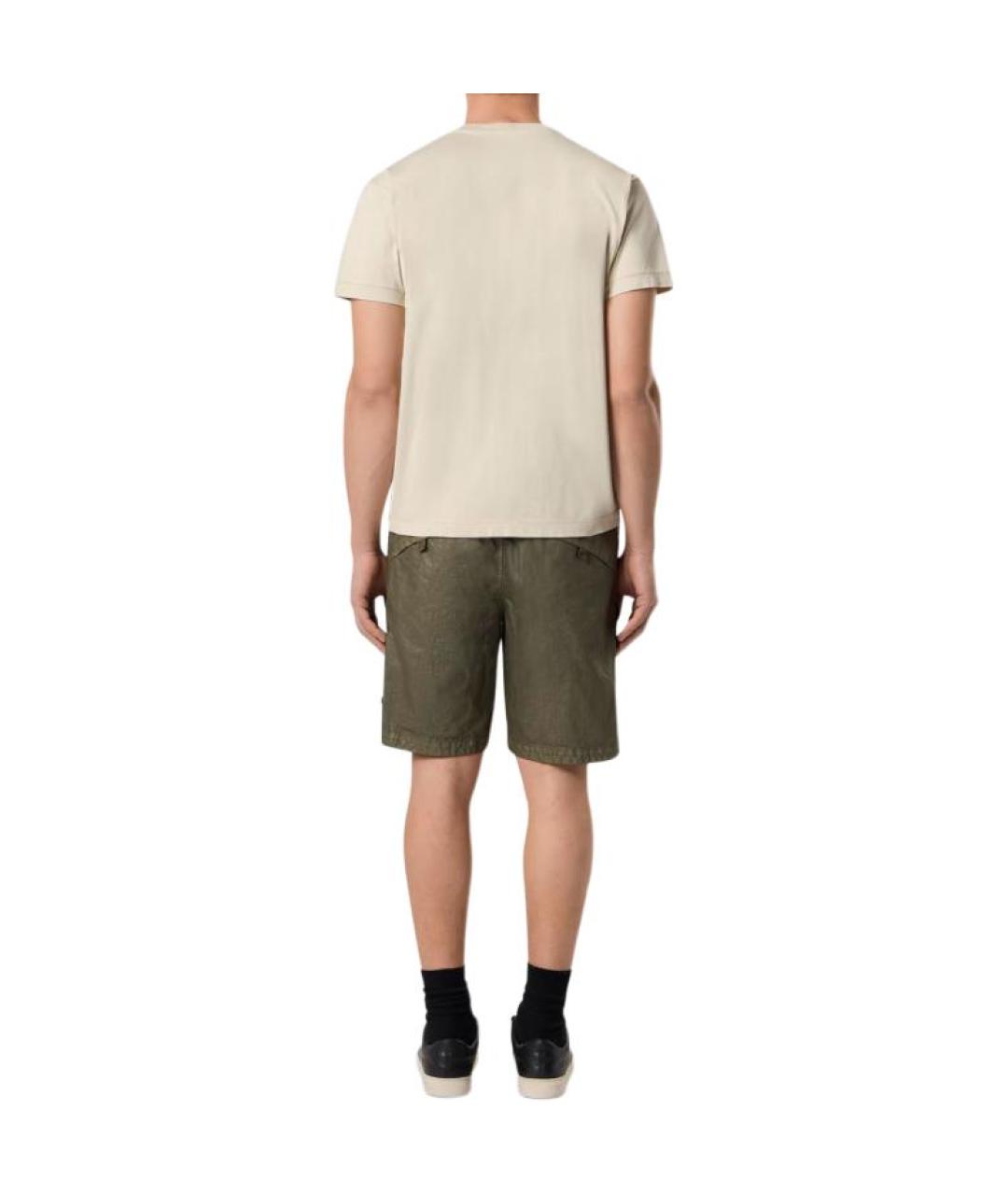 STONE ISLAND Бежевая хлопковая футболка, фото 4