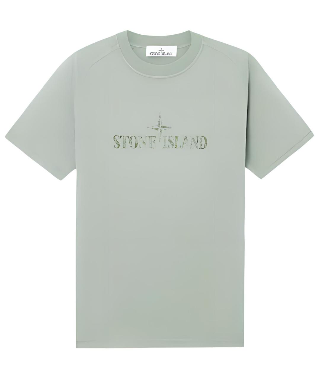 STONE ISLAND Зеленая хлопковая футболка, фото 1
