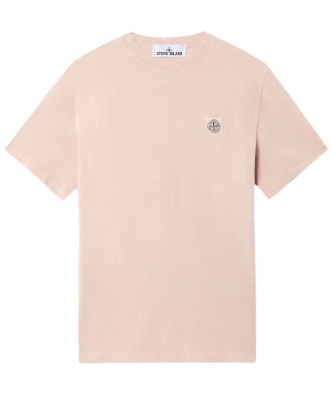 STONE ISLAND Розовая хлопковая футболка, фото 1