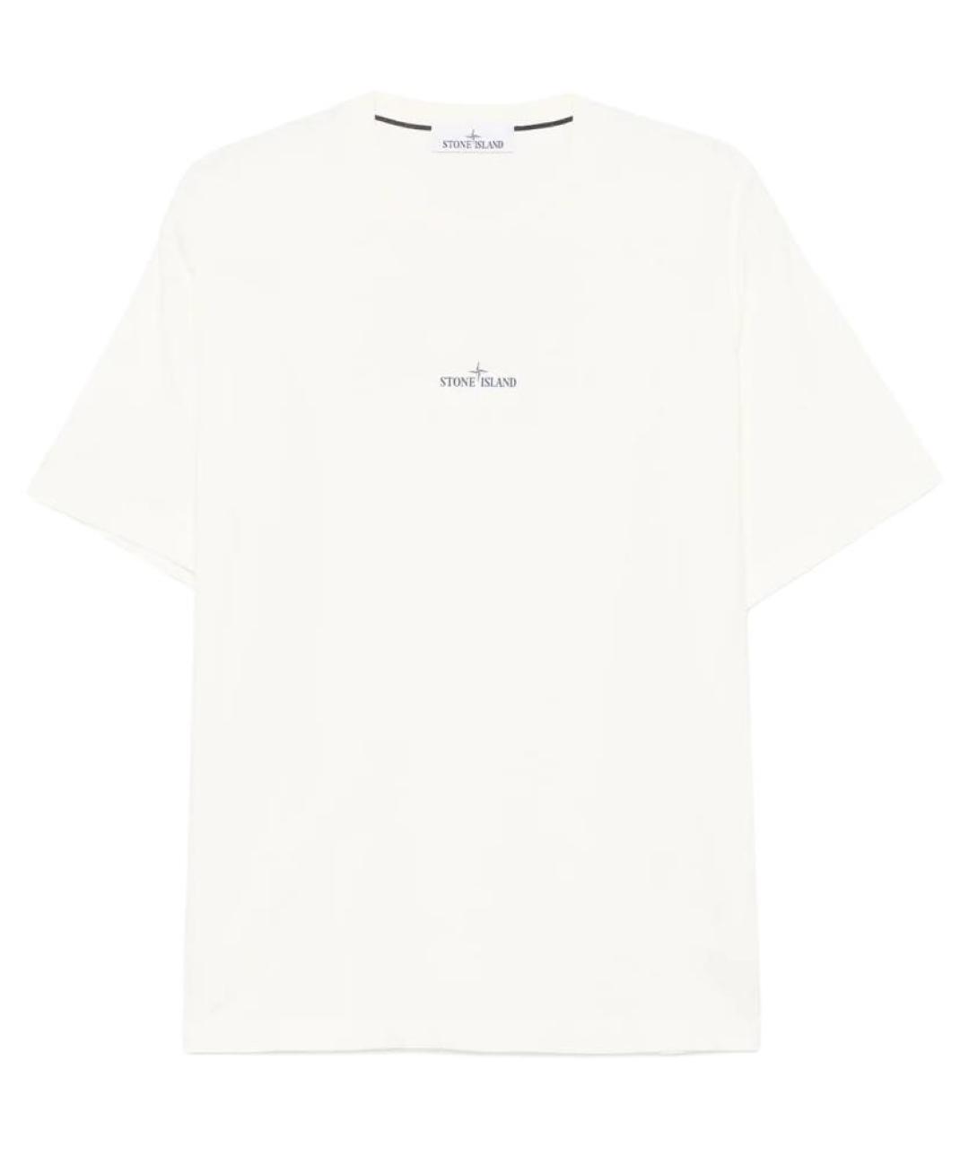 STONE ISLAND Белая хлопковая футболка, фото 1