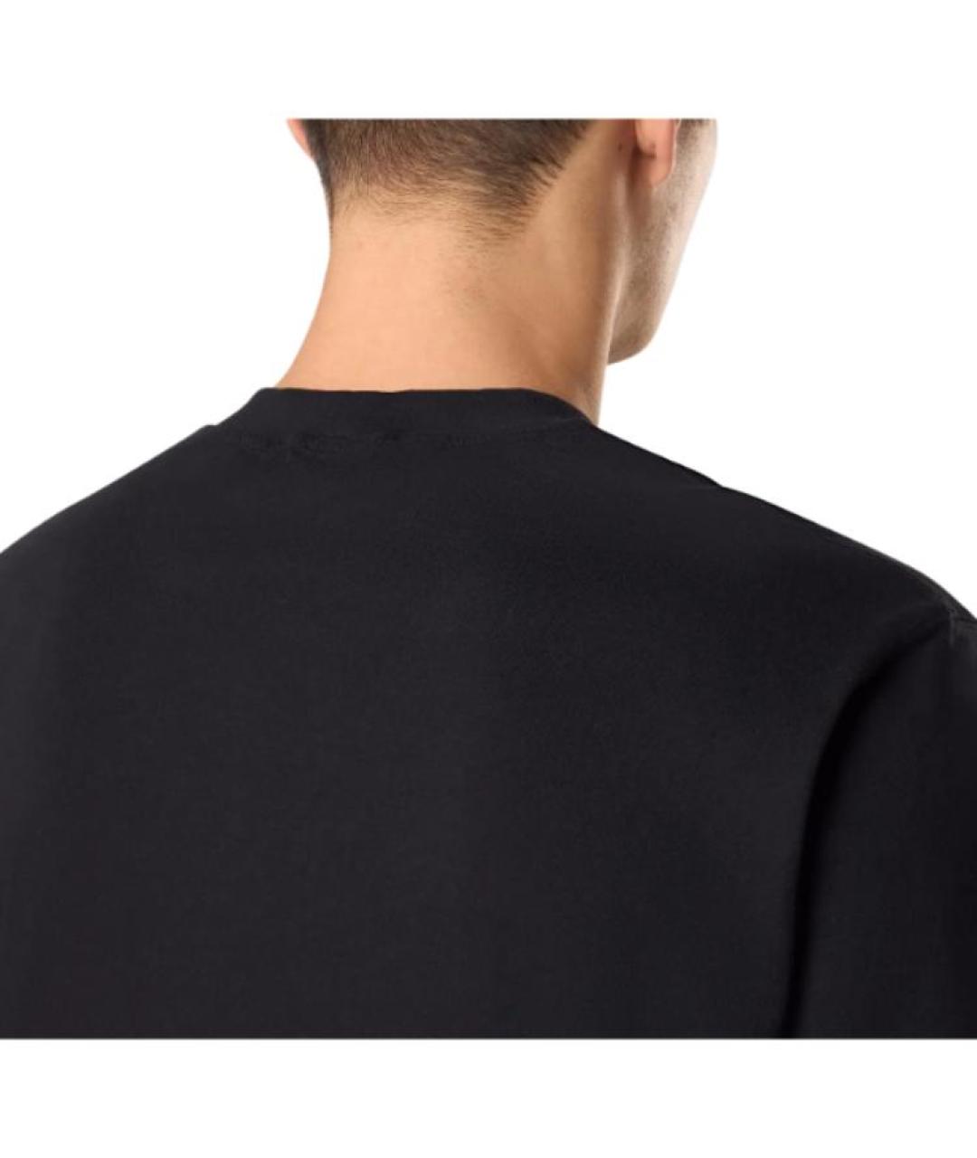 STONE ISLAND Черная хлопковая футболка, фото 5
