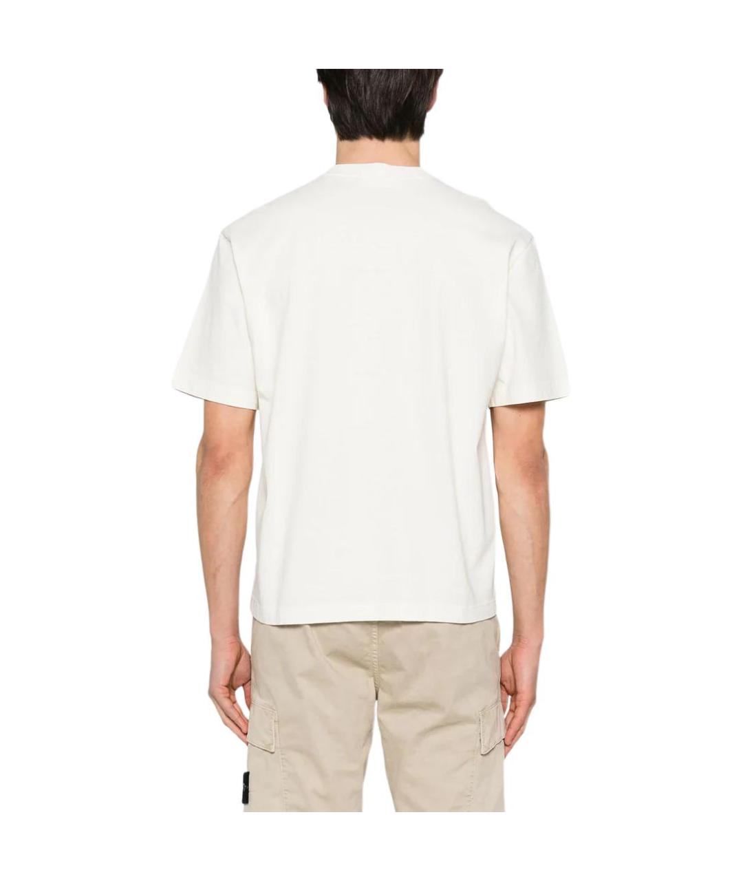 STONE ISLAND Бежевая хлопковая футболка, фото 4