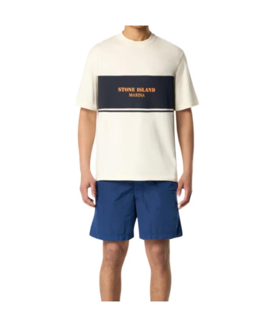 STONE ISLAND Бежевая футболка, фото 4