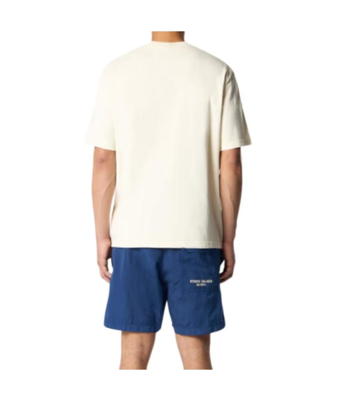 STONE ISLAND Бежевая футболка, фото 5