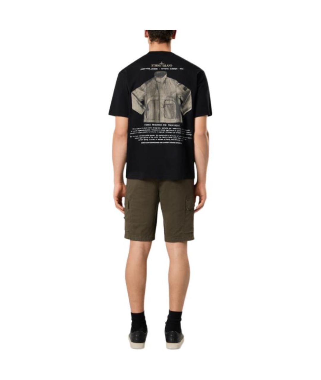 STONE ISLAND Черная футболка, фото 4