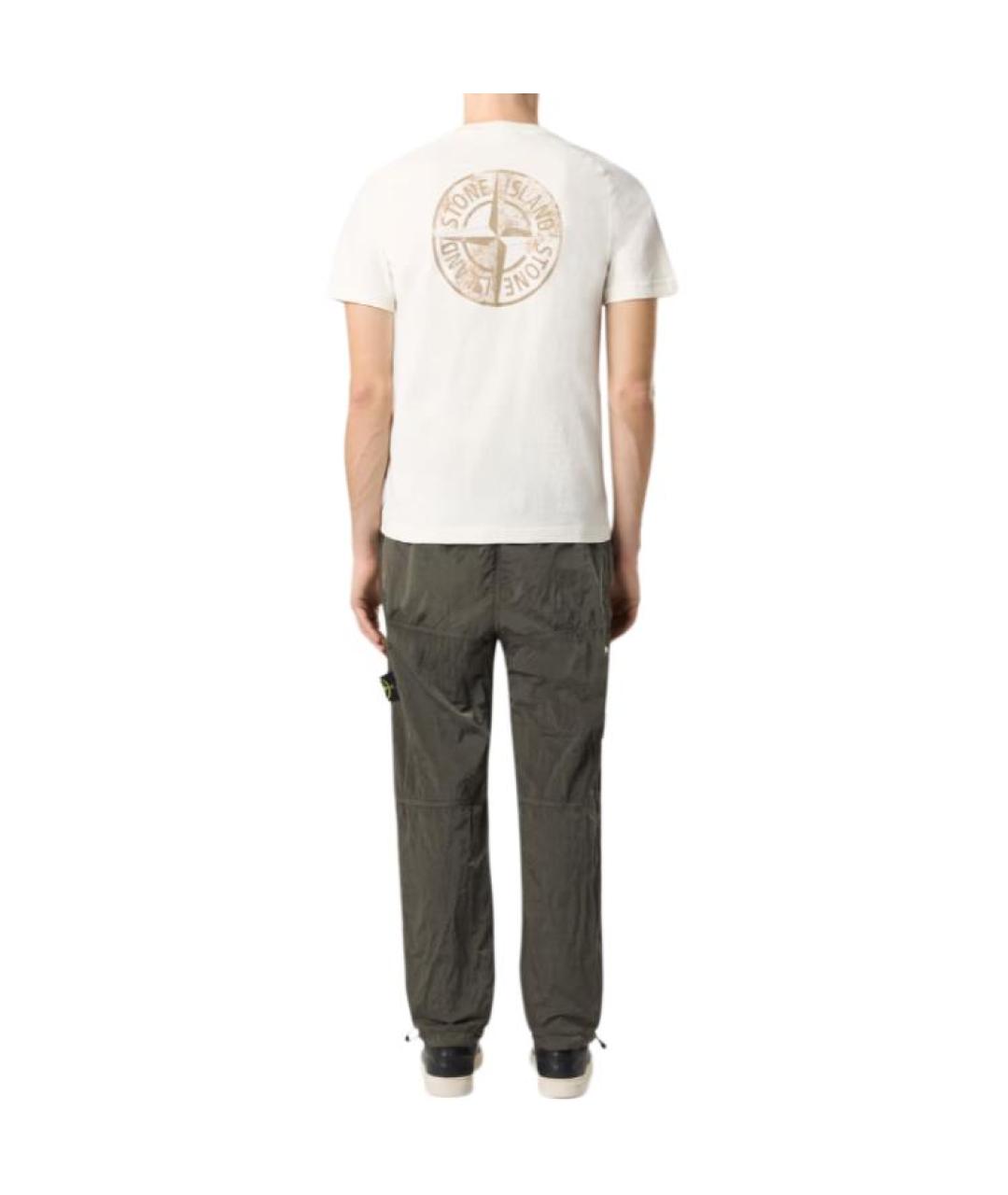 STONE ISLAND Белая хлопковая футболка, фото 3