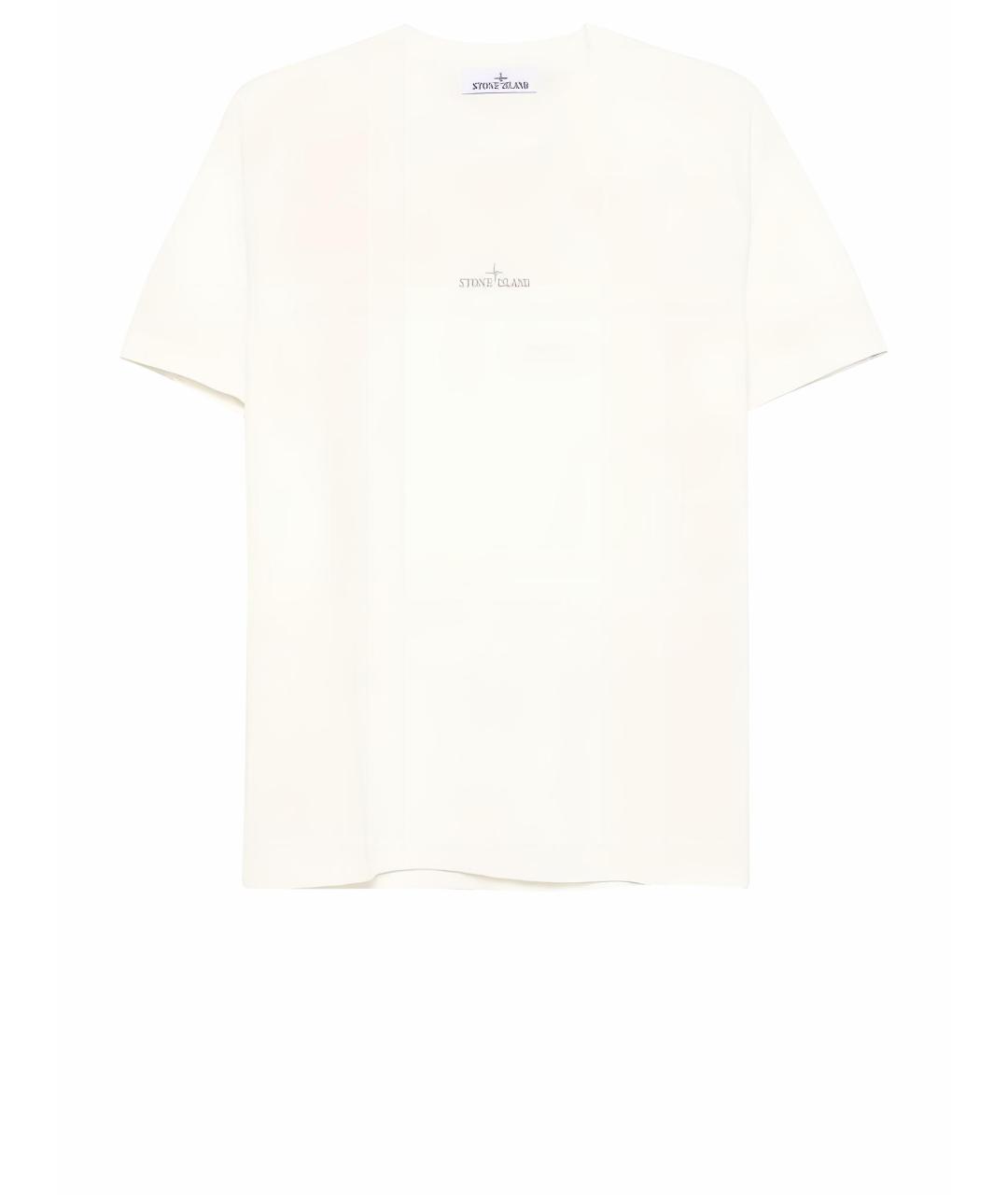 STONE ISLAND Белая хлопковая футболка, фото 1