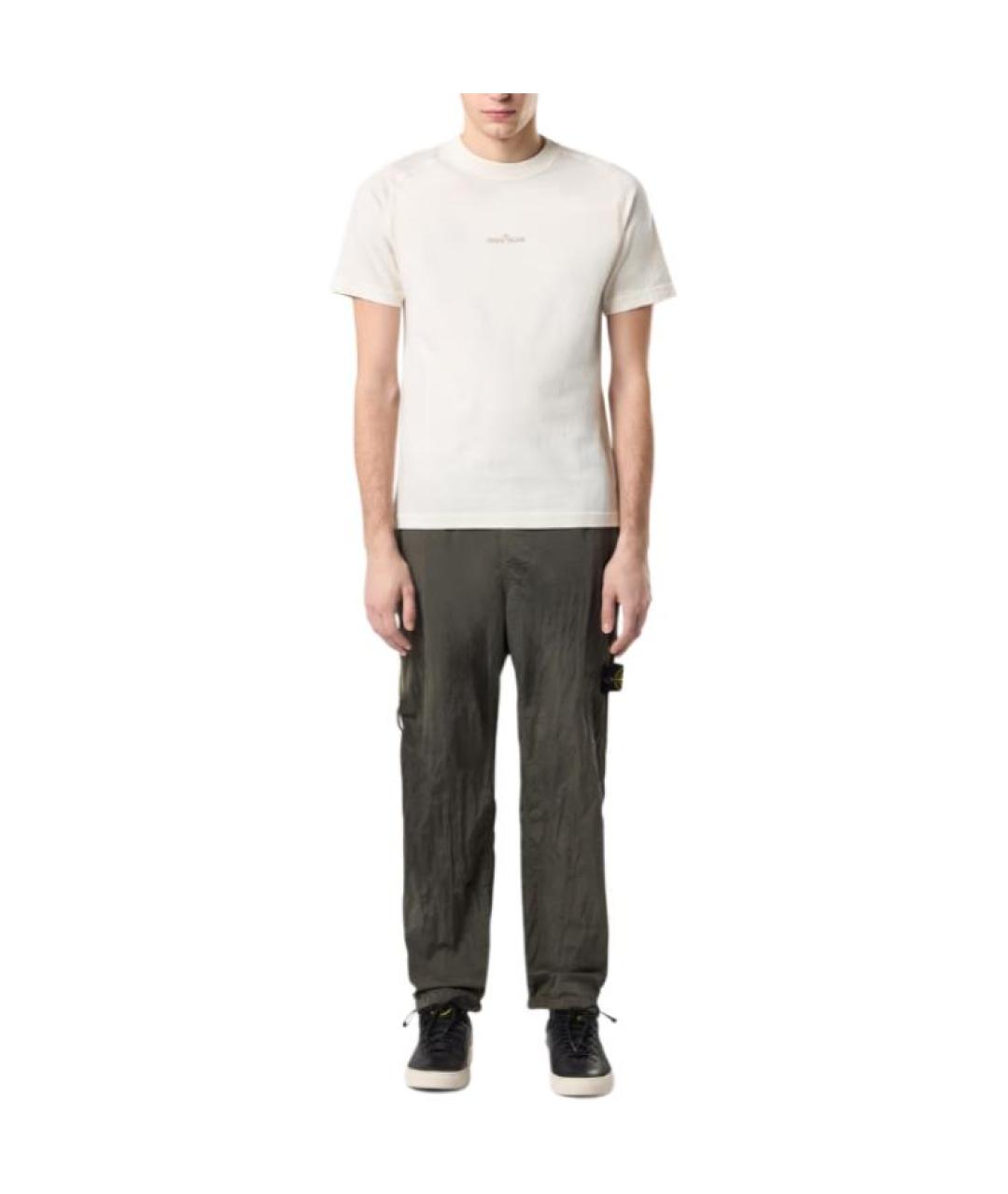 STONE ISLAND Белая хлопковая футболка, фото 2