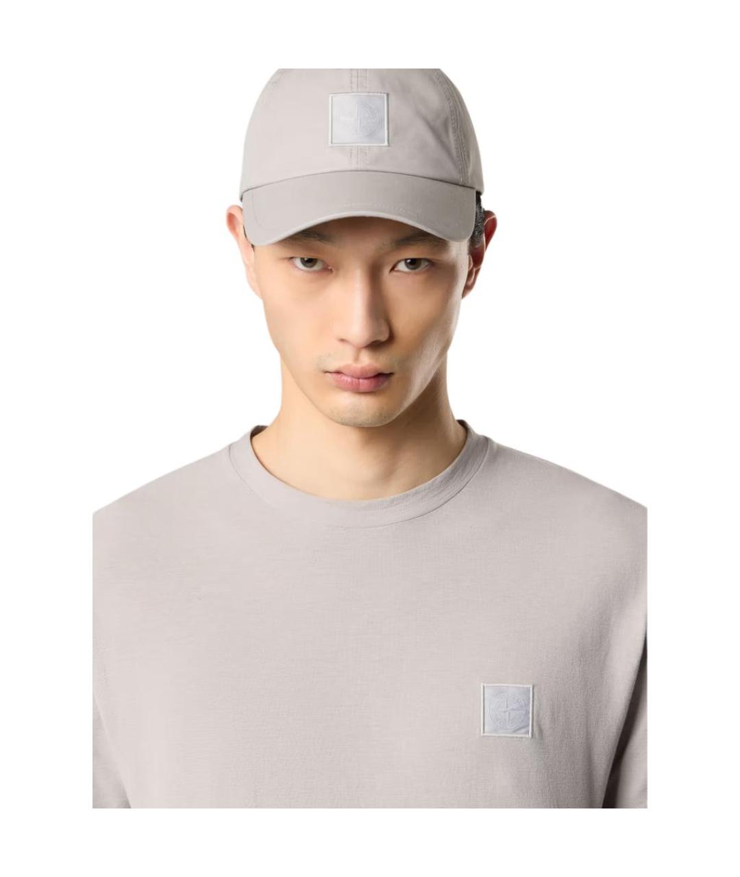 STONE ISLAND Серая хлопковая футболка, фото 3